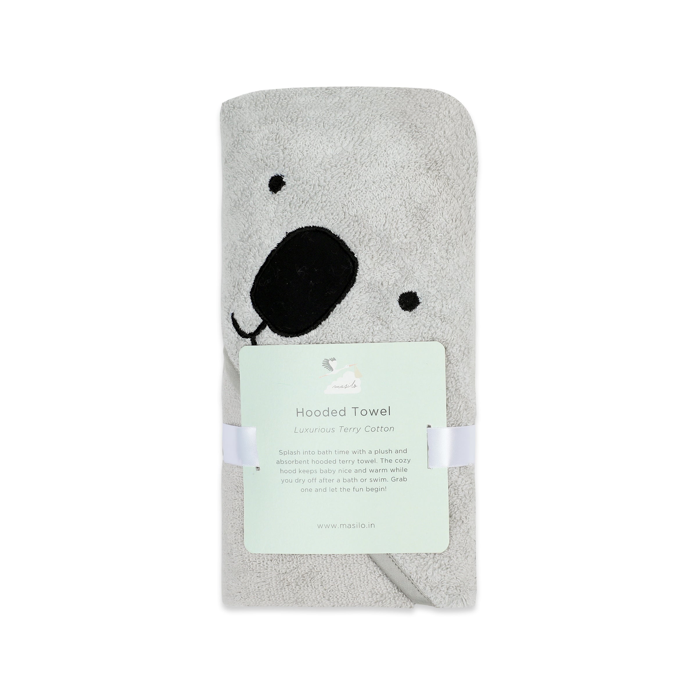 Polar White Hooded Cotton Baby Swaddle Towel Wrap