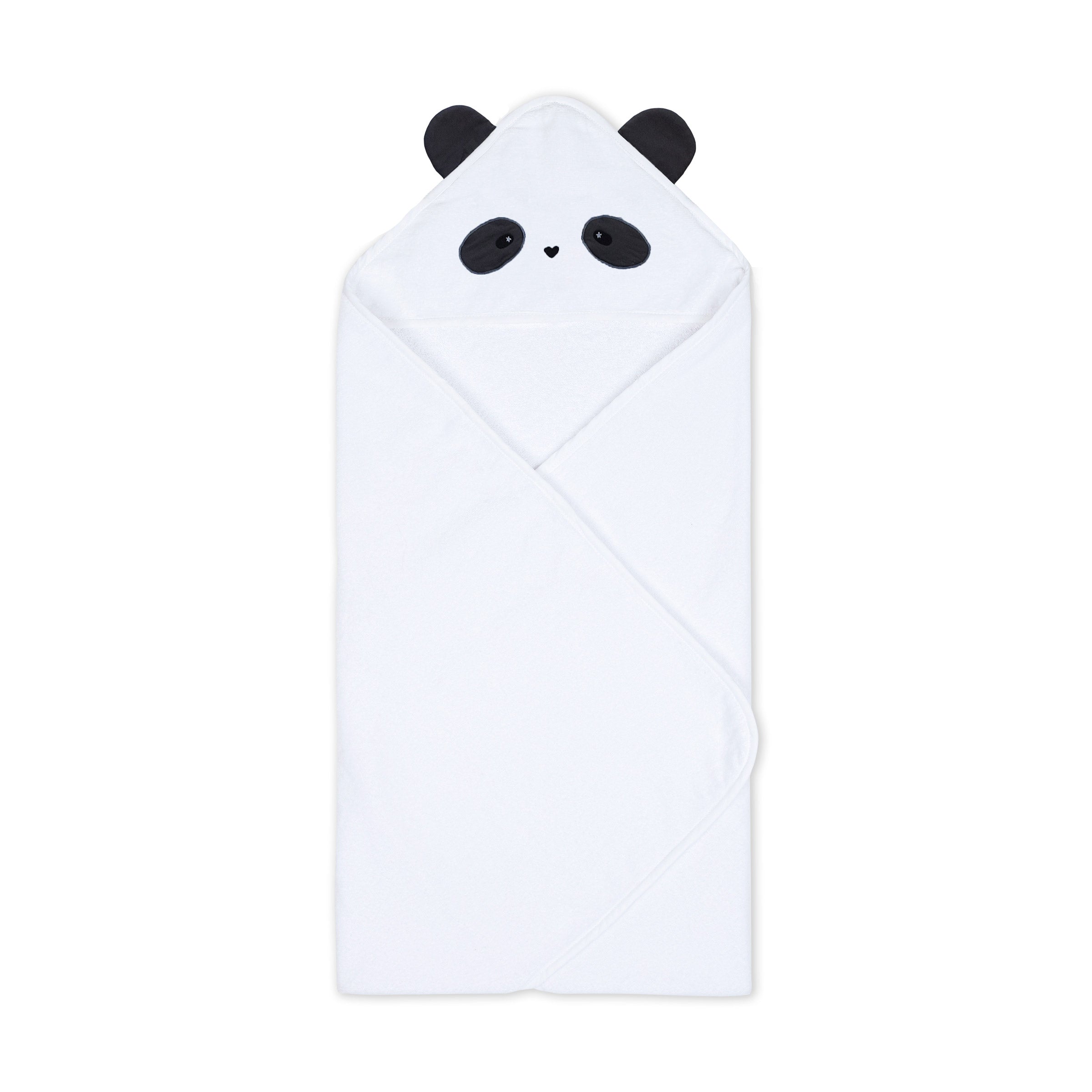 Polar White Hooded Cotton Baby Swaddle Towel Wrap