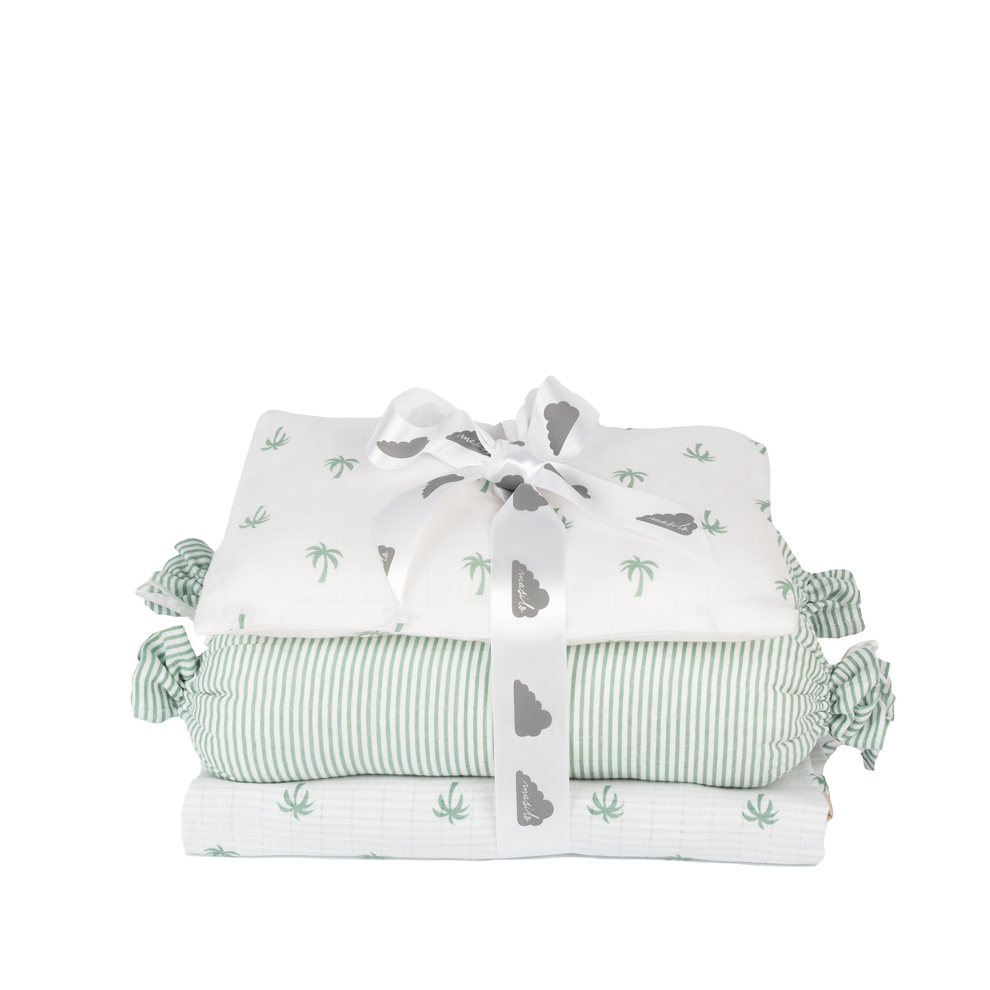 Sea Breeze 4 PC Kids Organic Muslin Cotton Mini Cot Set