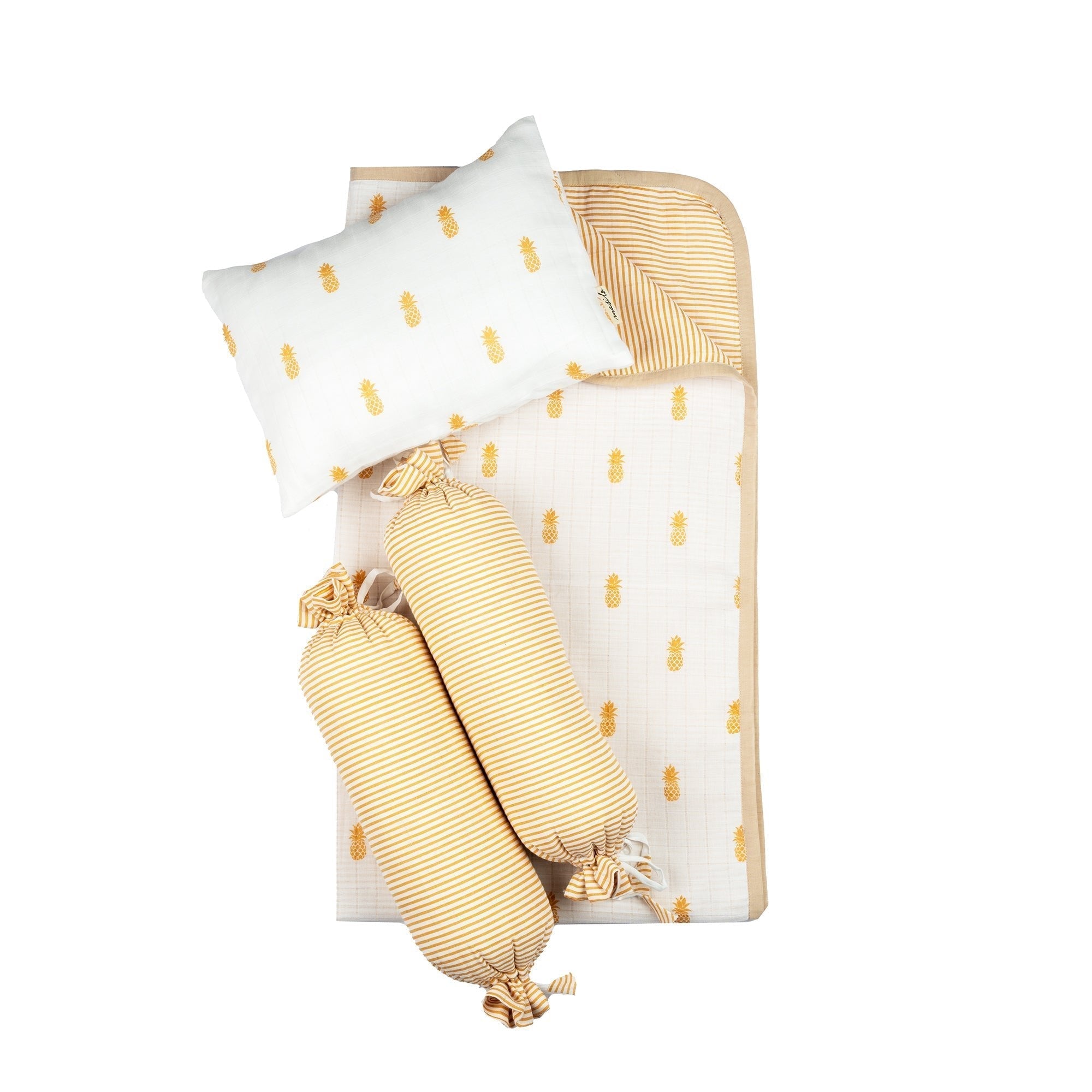 Sea Breeze 4 PC Kids Organic Muslin Cotton Mini Cot Set