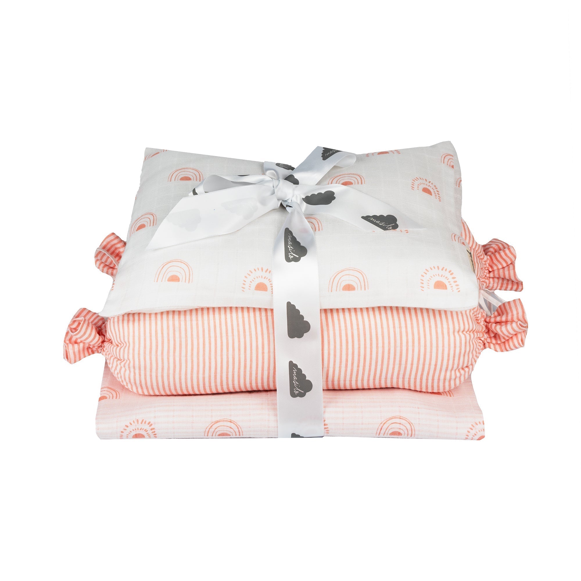 Boat Printed Organic Muslin 4 Pcs Mini Cot Set For Babies
