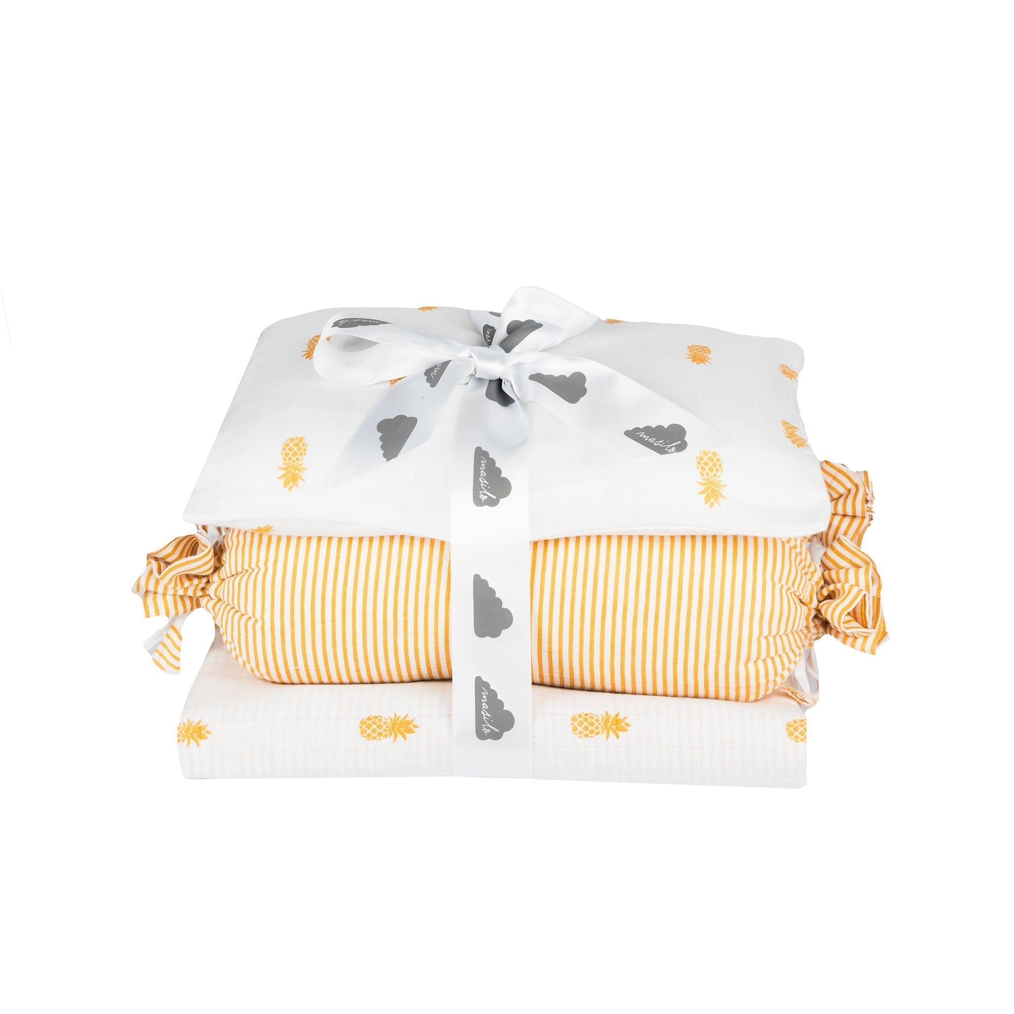 Sea Breeze 4 PC Kids Organic Muslin Cotton Mini Cot Set
