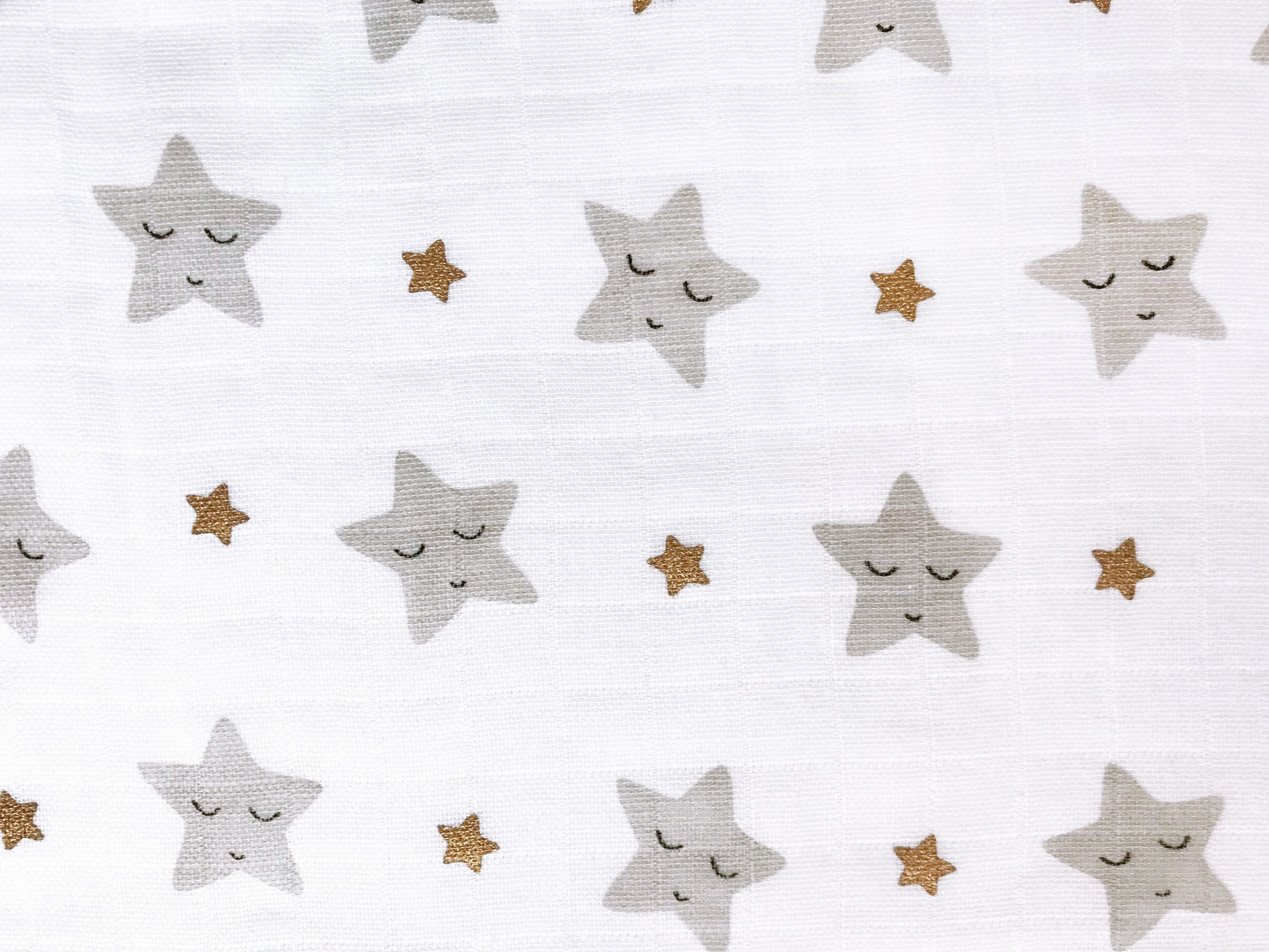 Star Metallic Gold 3 PC Kids Organic Muslin Swaddles Set