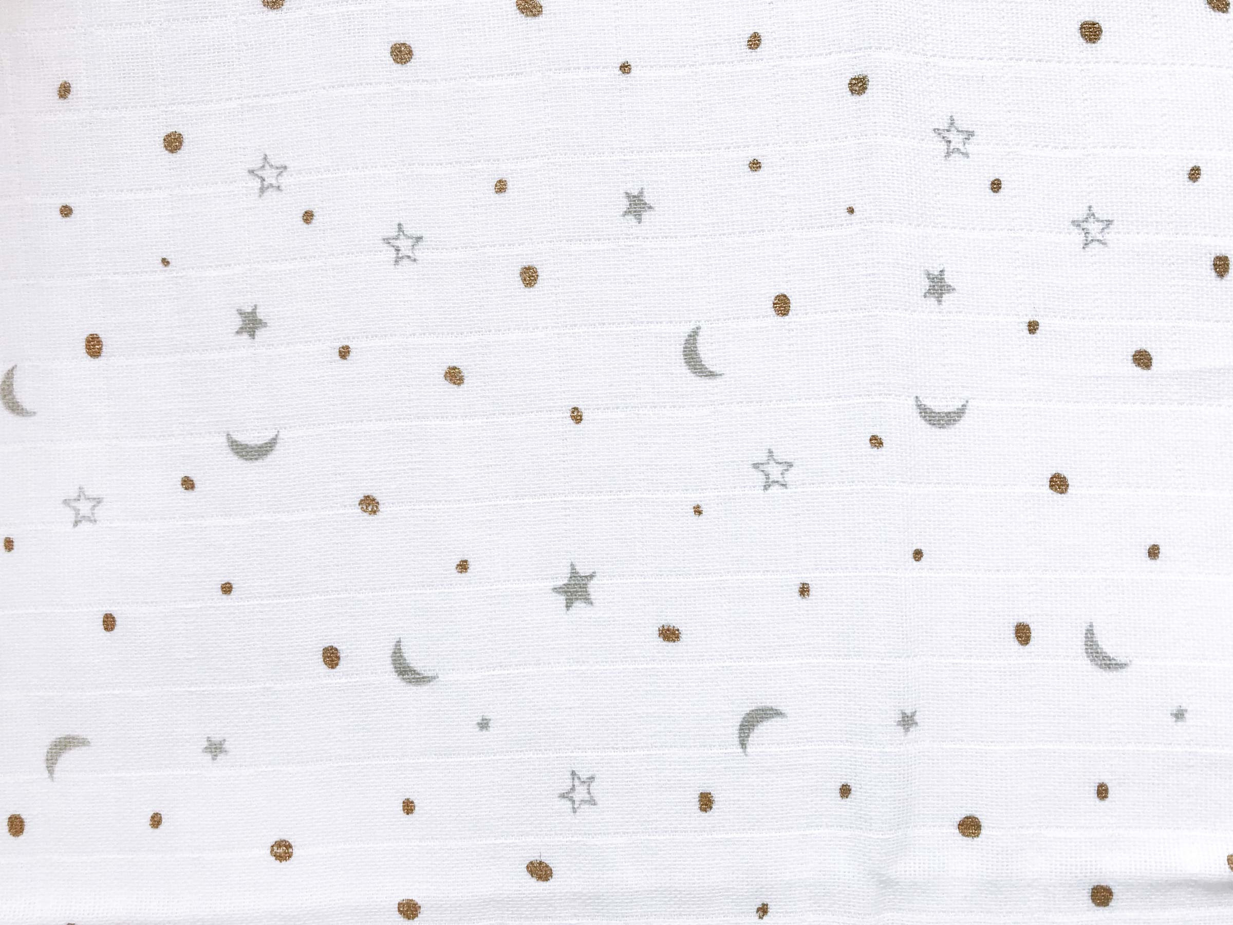 Star Metallic Gold 3 PC Kids Organic Muslin Swaddles Set