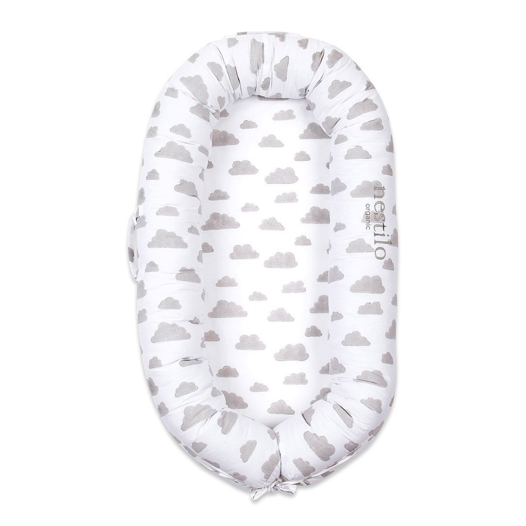 Grey Clouds Organic Cotton Portable Baby Nest For Babies