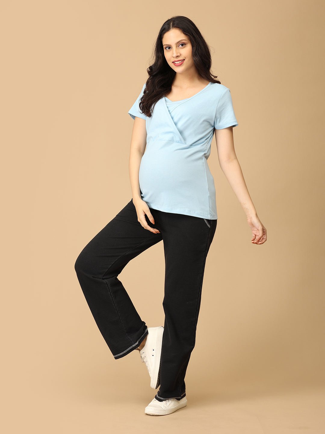  Light Blue Maternity and Nursing Top Light Blue