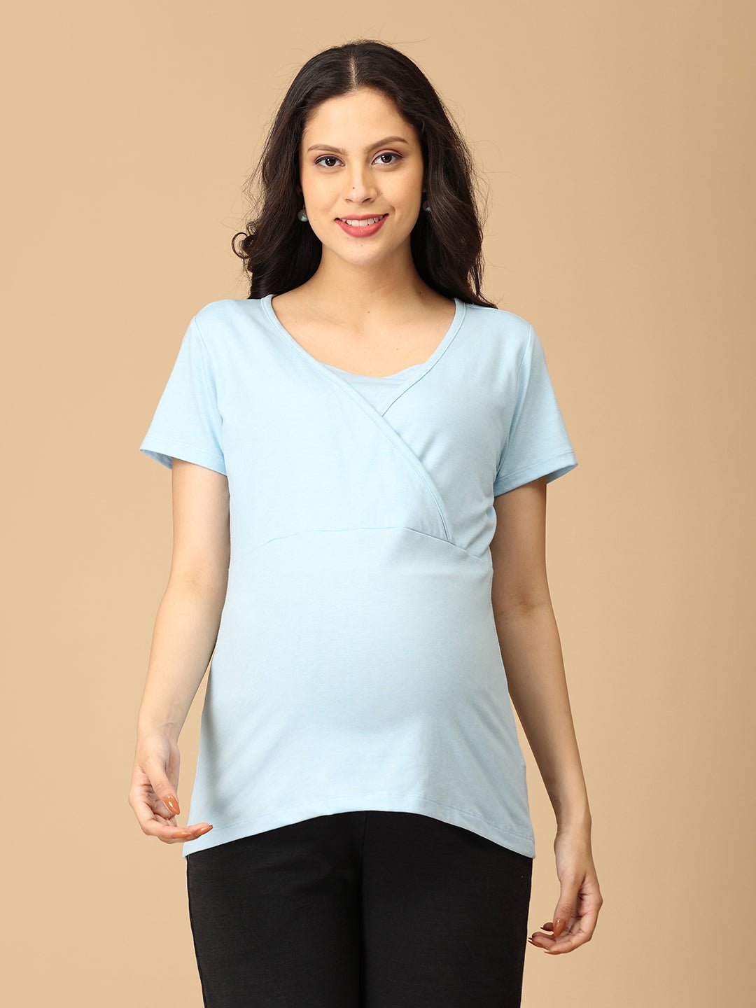  Light Blue Maternity and Nursing Top Light Blue