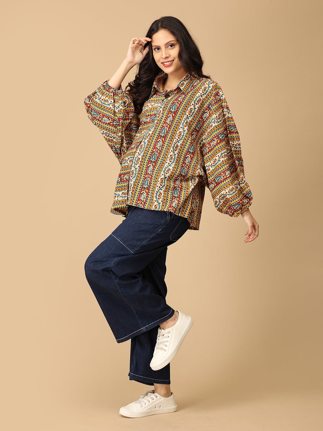  Maternity Cargo Denim with Belly Support Blue