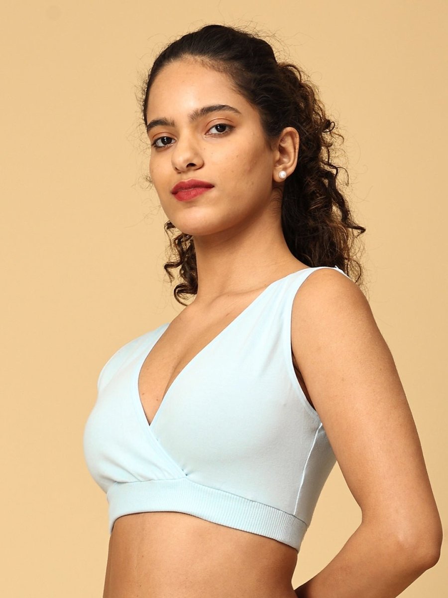  Maternity Nursing Sleep Bra Sky Blue