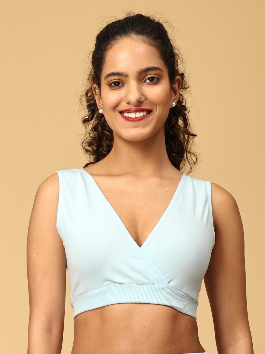  Maternity Nursing Sleep Bra Sky Blue