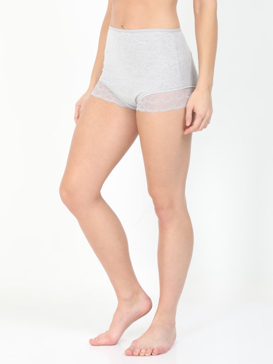  Maternity Over Belly High Waist Lace Panty Gray