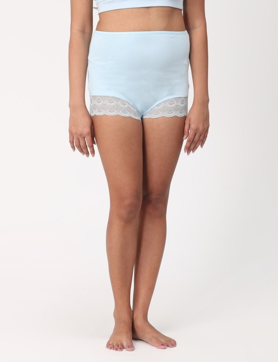 Maternity Over Belly High Waist Lace Panty Sky Blue