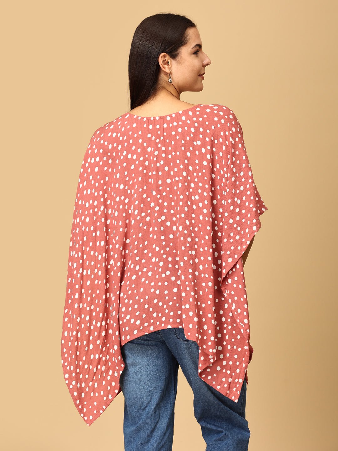  Mauve Spots Nursing Cover and Top Cotton Blend Poncho