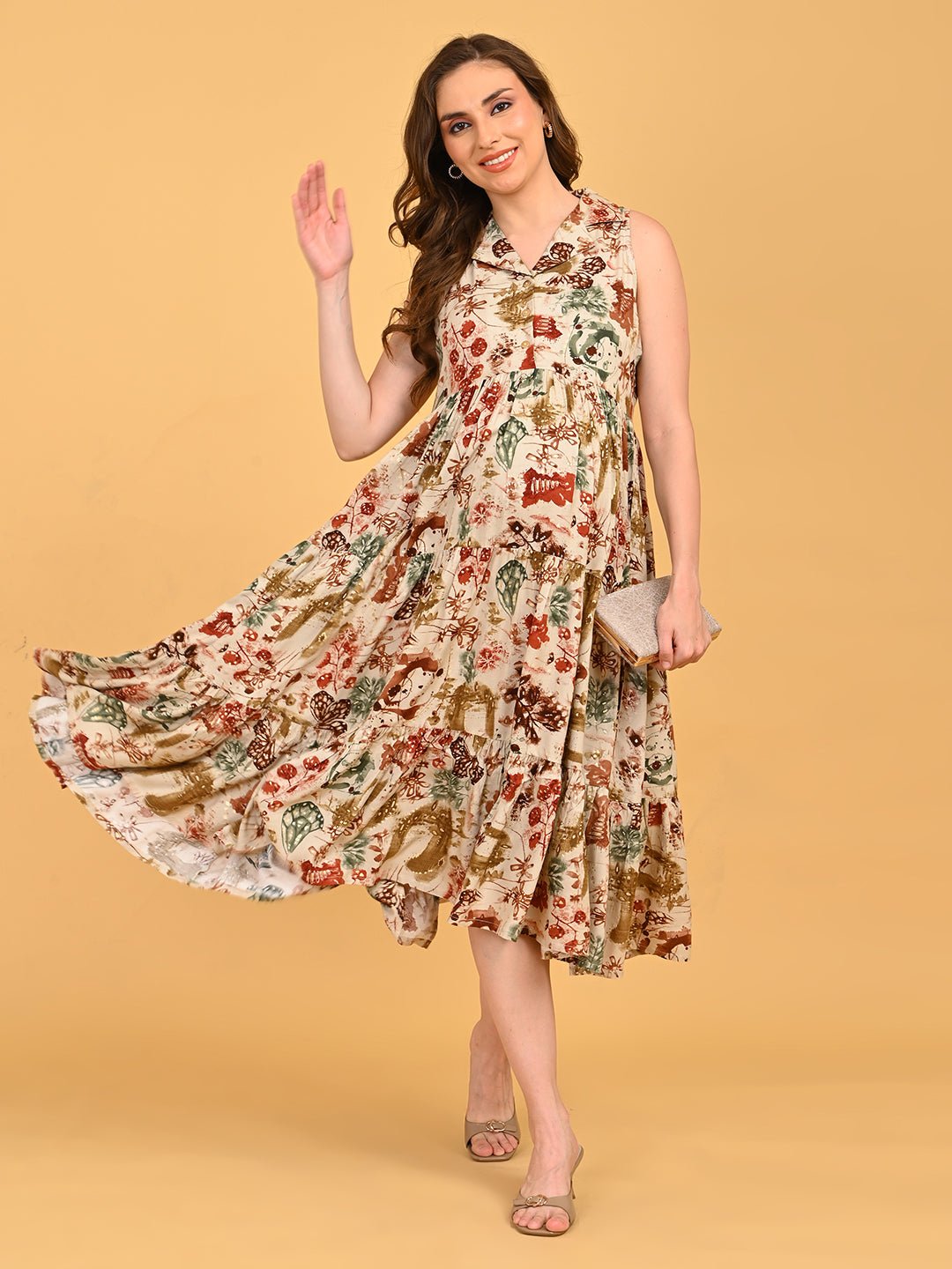  Meadow Muse Maternity and Nursing Dress Multi