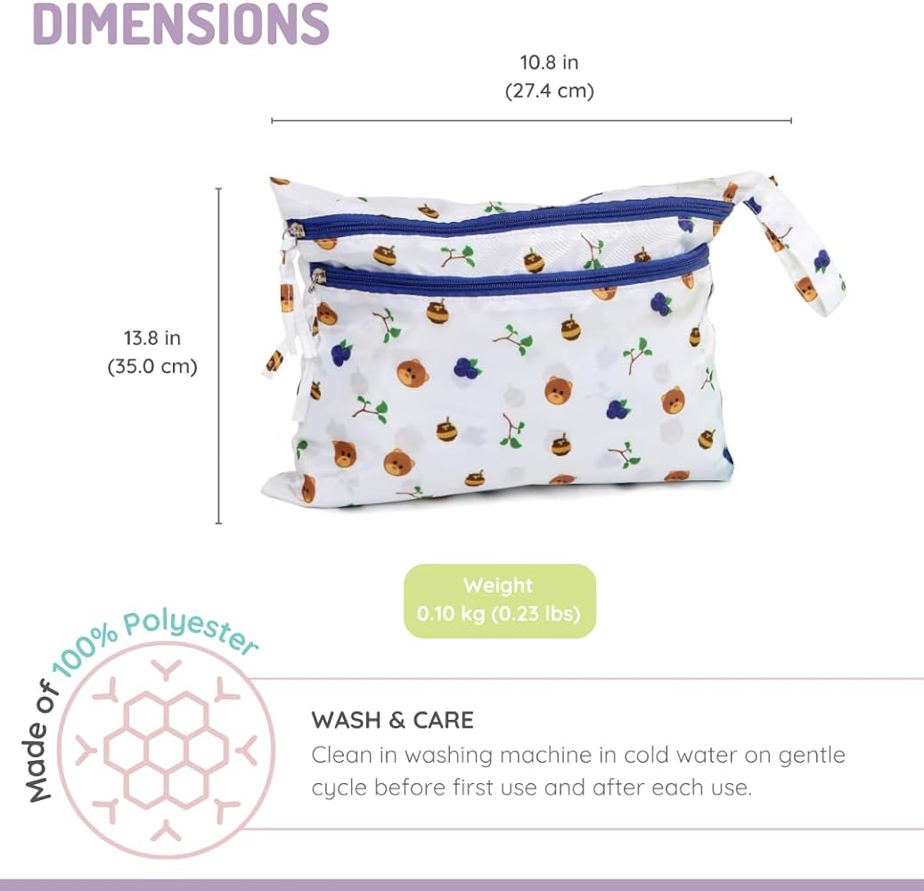 Melii Wet Bag Bear Multicolor 0.39x7.48x6.3in 0.22lb