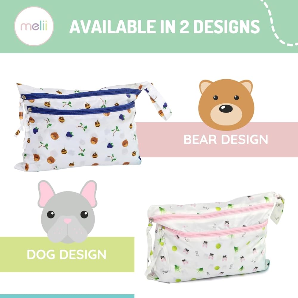 Melii Wet Bag Bear Multicolor 0.39x7.48x6.3in 0.22lb