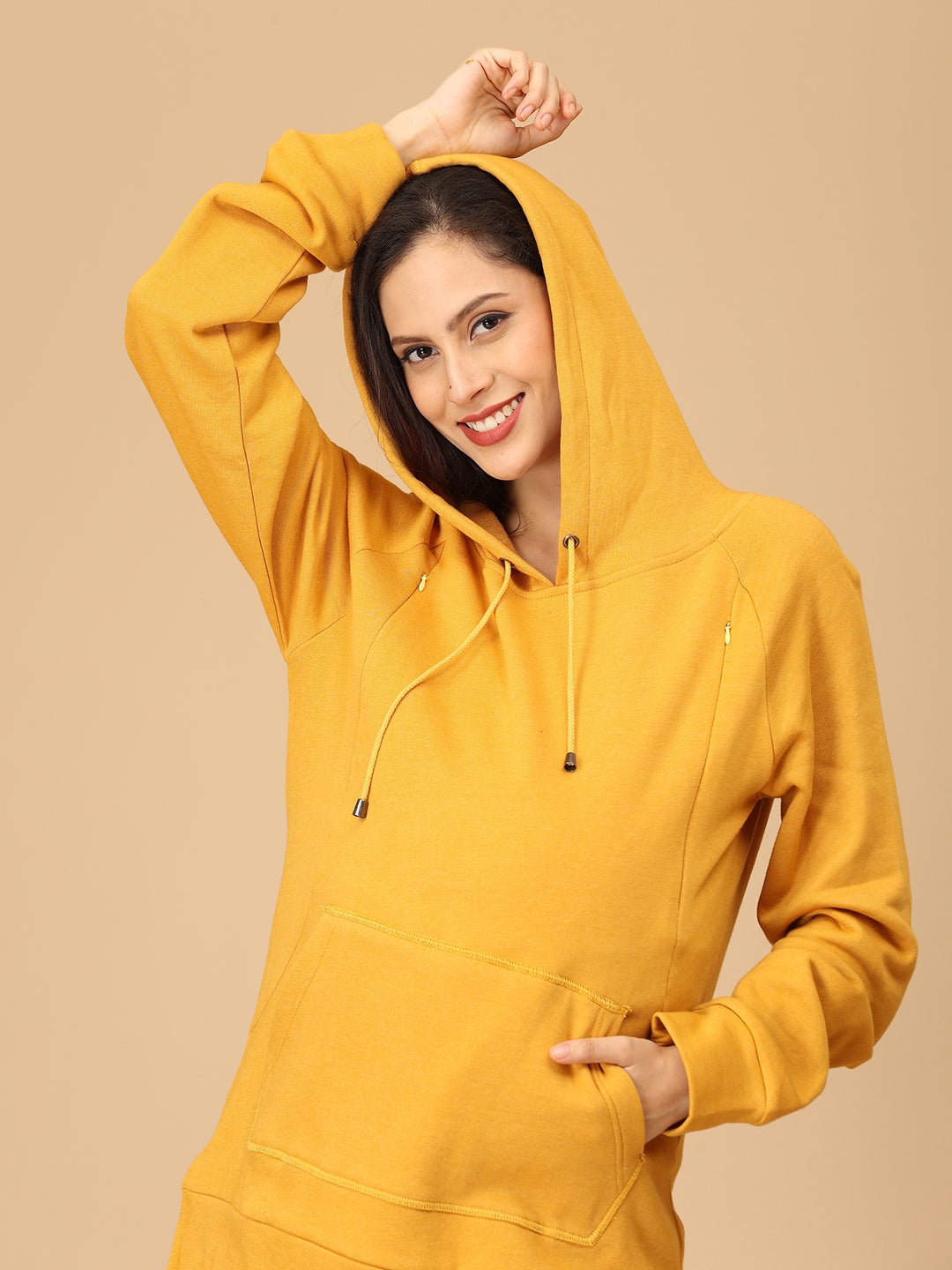  Mellow Yellow Maternity and Nursing Sweatshirt Hoodie Yellow