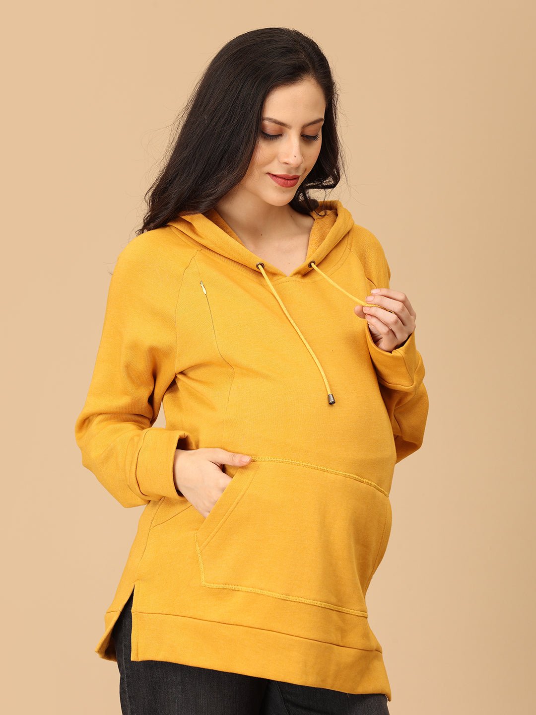  Mellow Yellow Maternity and Nursing Sweatshirt Hoodie Yellow