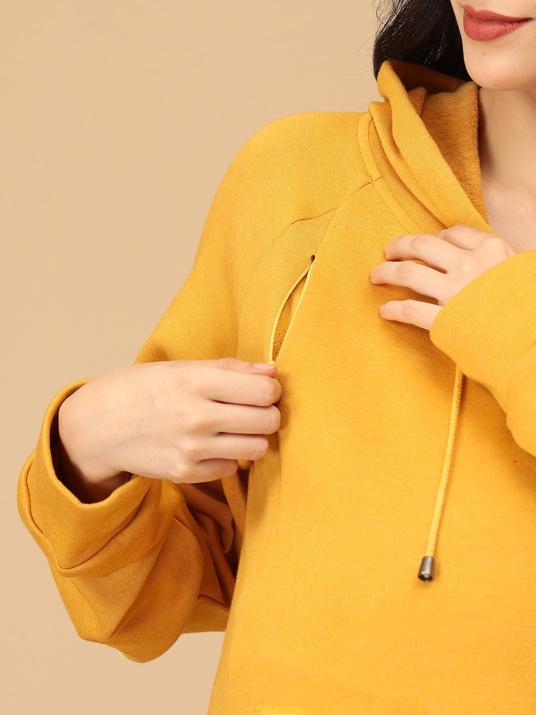  Mellow Yellow Maternity and Nursing Sweatshirt Hoodie Yellow