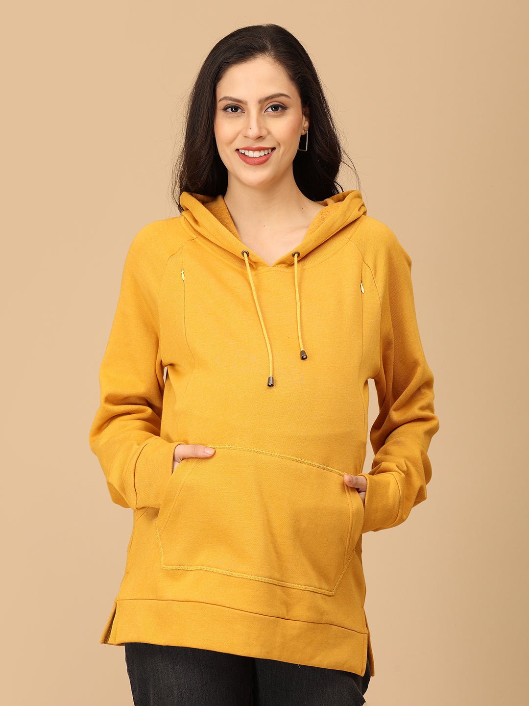  Mellow Yellow Maternity and Nursing Sweatshirt Hoodie Yellow