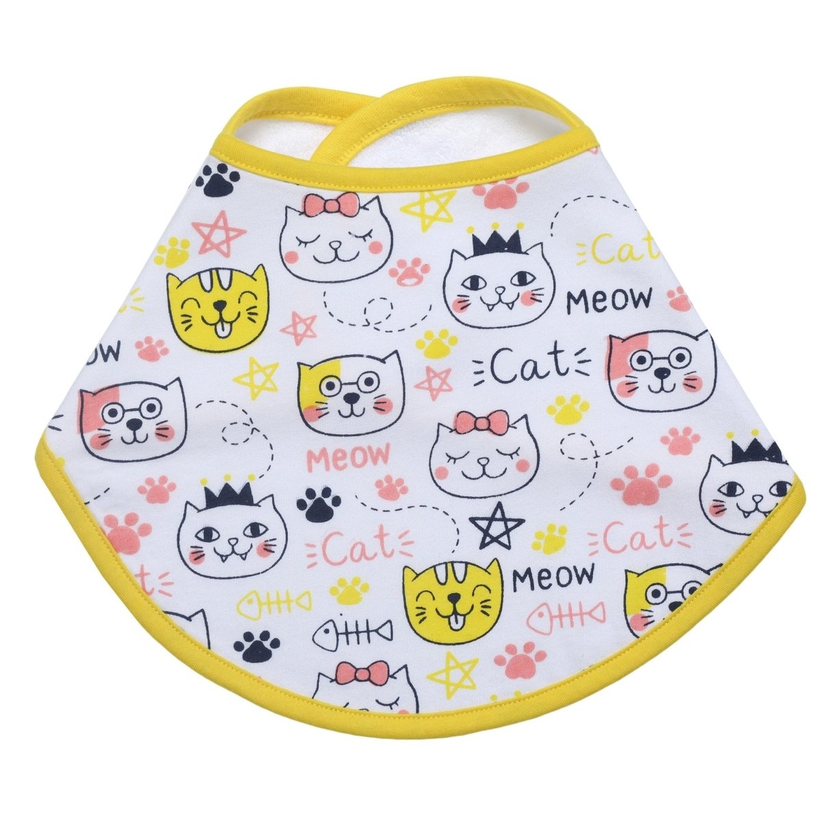 Meow Meow Blue 100% Organic Cotton Feeding Bib For Babies