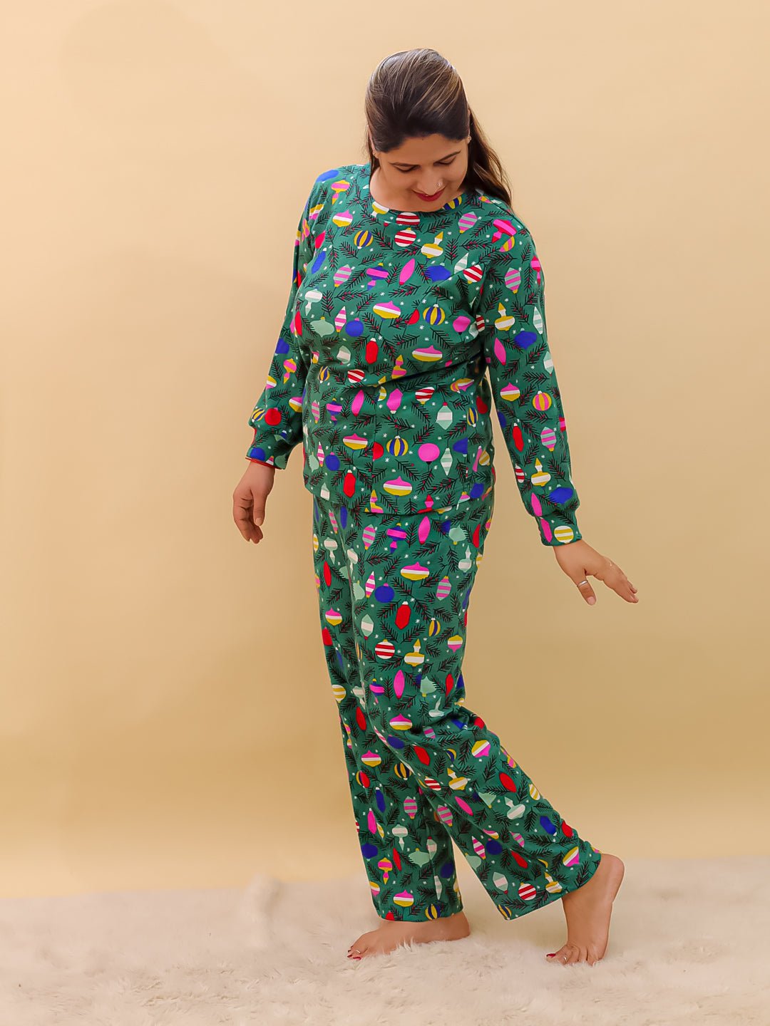  Merry Snuggle Squad Christmas Maternity and Nursing Pajama Set Multi