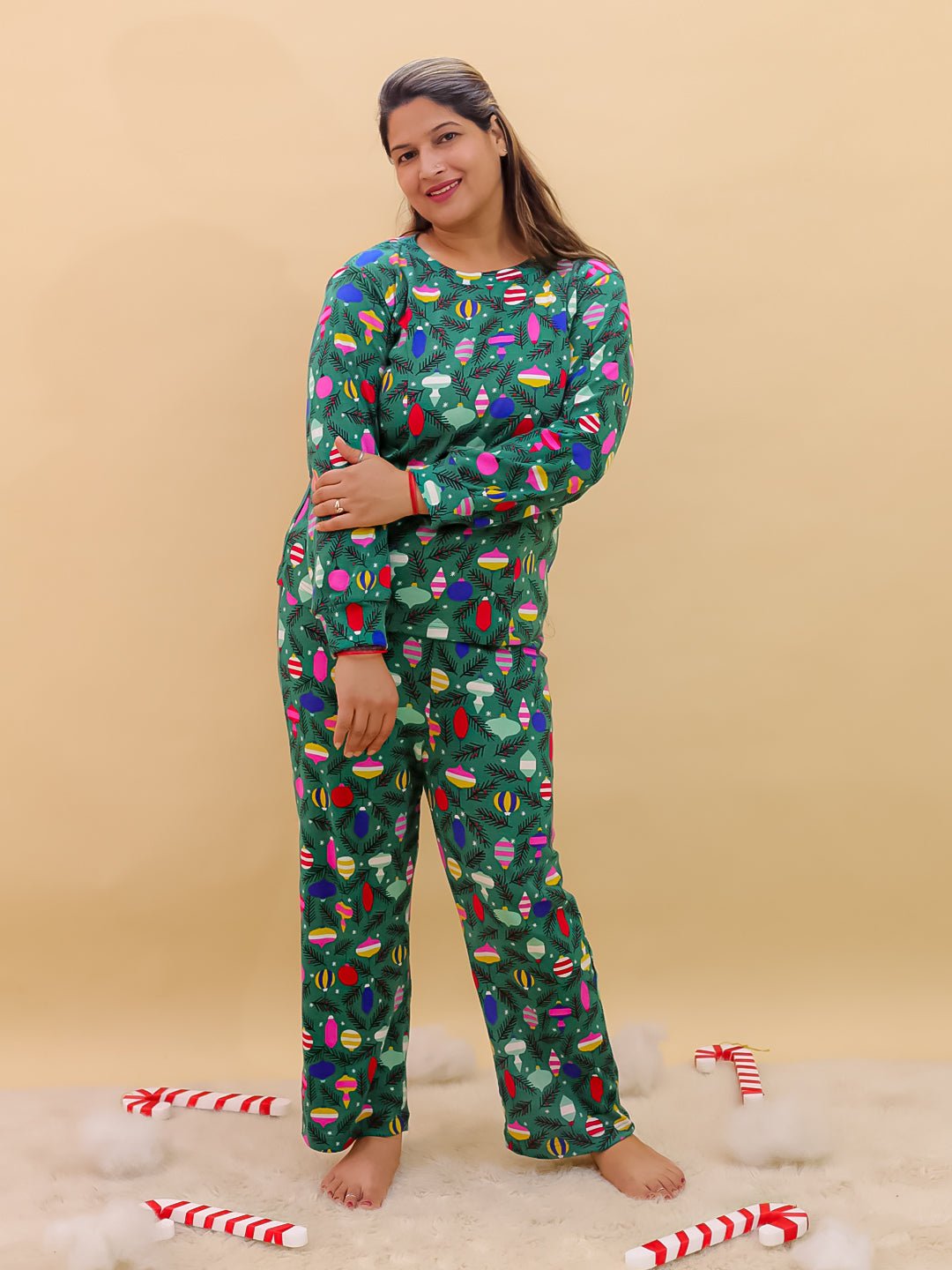  Merry Snuggle Squad Christmas Maternity and Nursing Pajama Set Multi