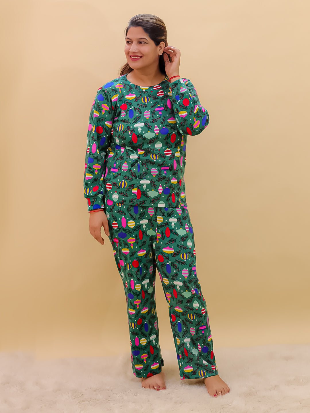  Merry Snuggle Squad Christmas Maternity and Nursing Pajama Set Multi
