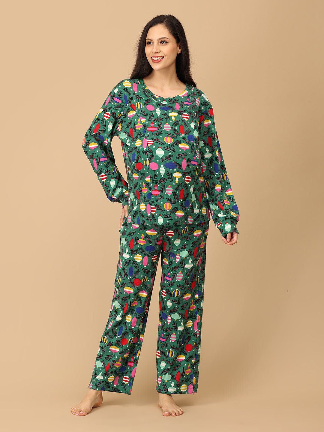  Merry Snuggle Squad Christmas Maternity and Nursing Pajama Set Multi