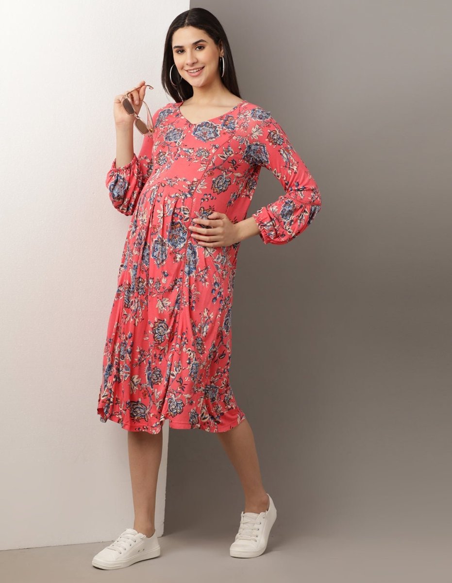  Miami Pink Lace Maternity and Nursing Dress Pink