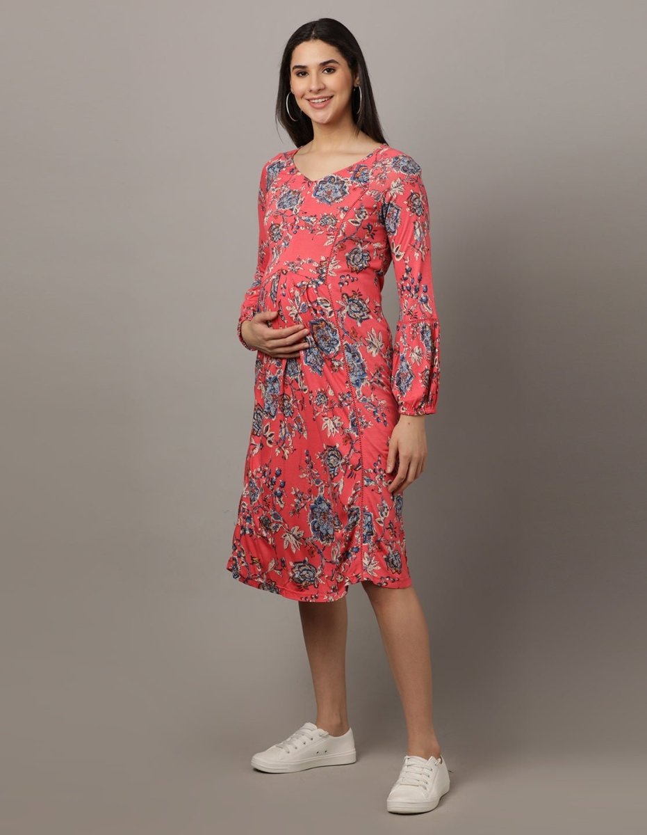  Miami Pink Lace Maternity and Nursing Dress Pink