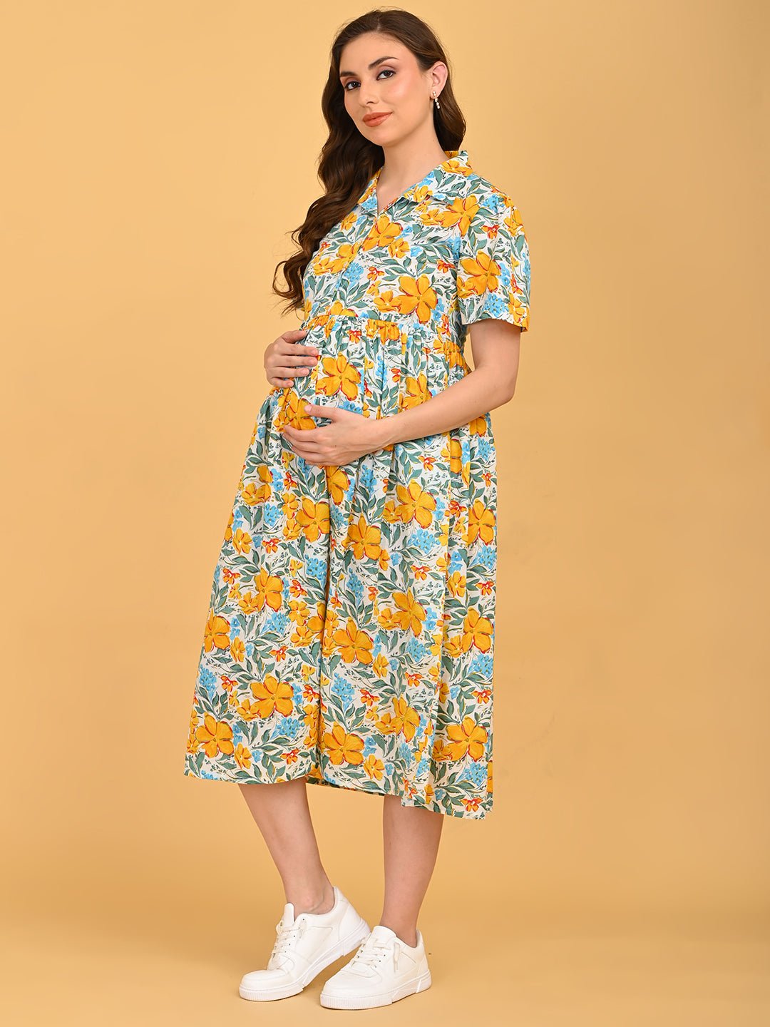  Minimal Muse Maternity and Nursing Dress White