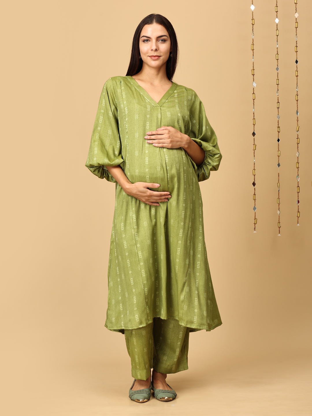  Mint Magic Maternity and Nursing Co Ord Set Green