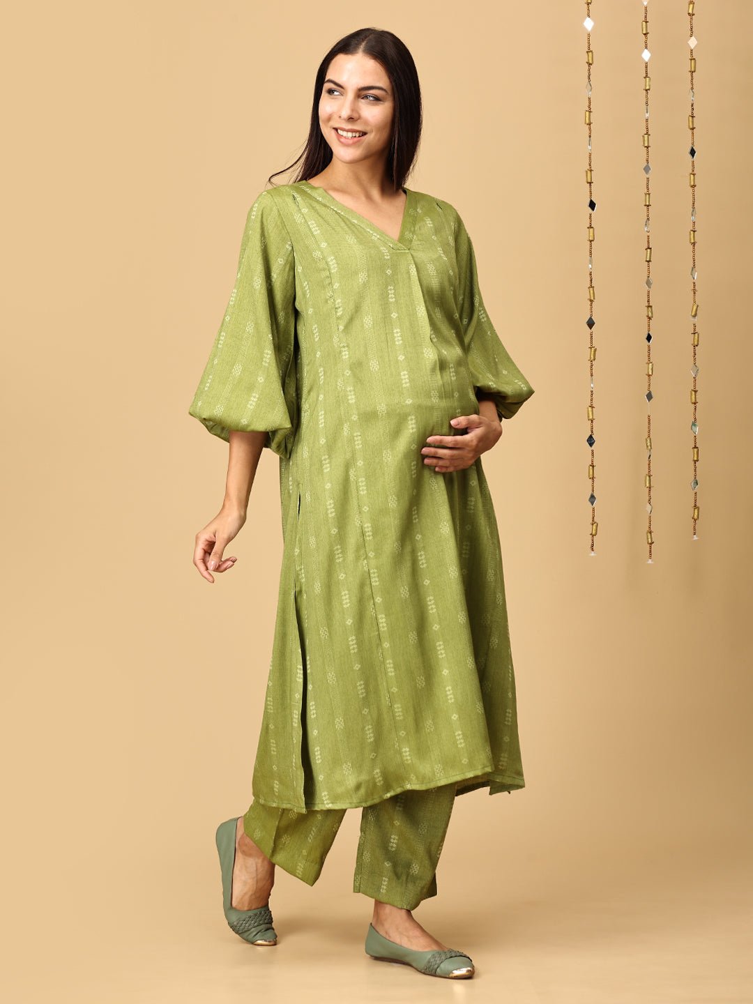  Mint Magic Maternity and Nursing Co Ord Set Green
