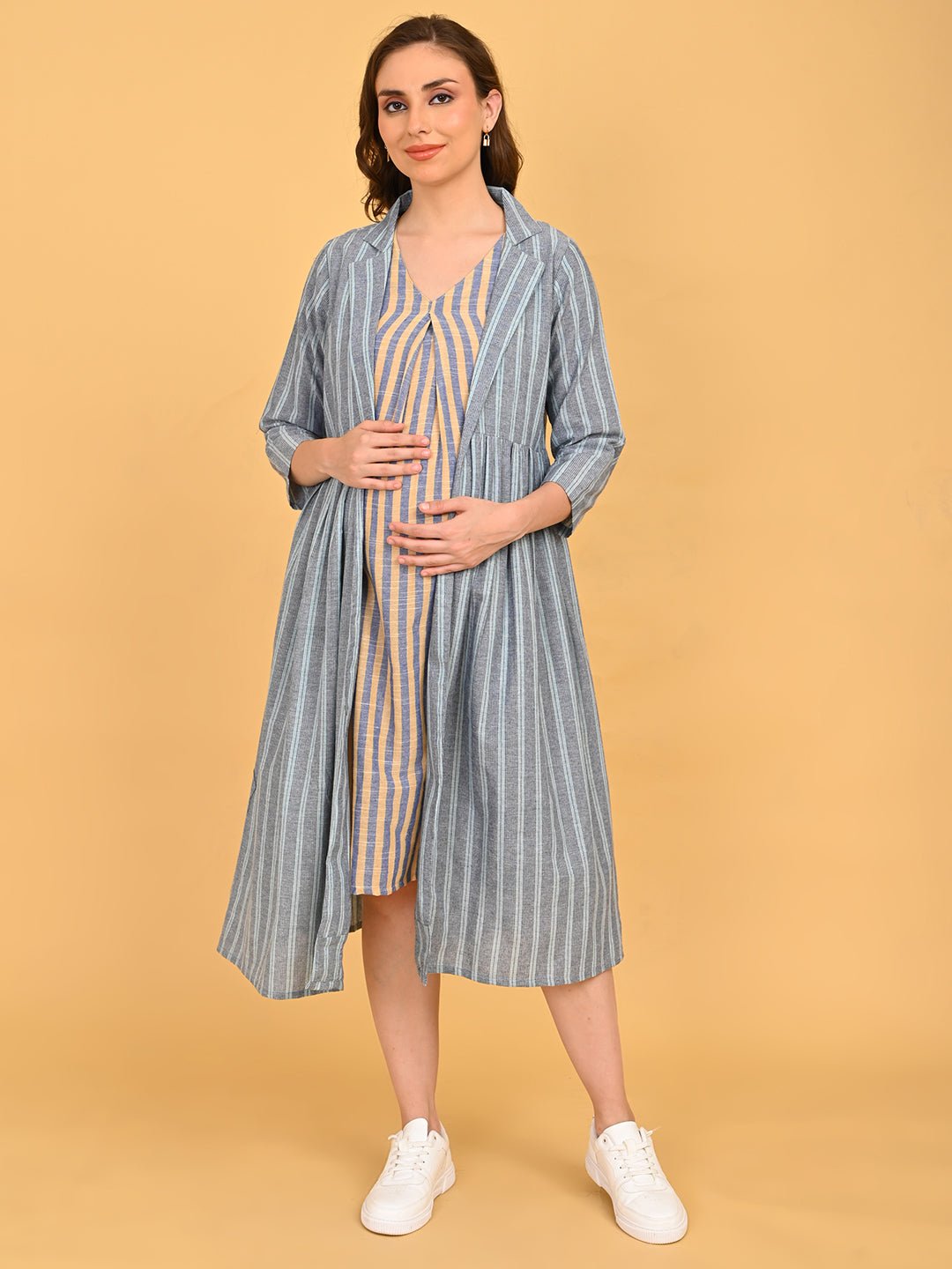  Modern Loom Maternity and Nursing Shacket Dress Multi
