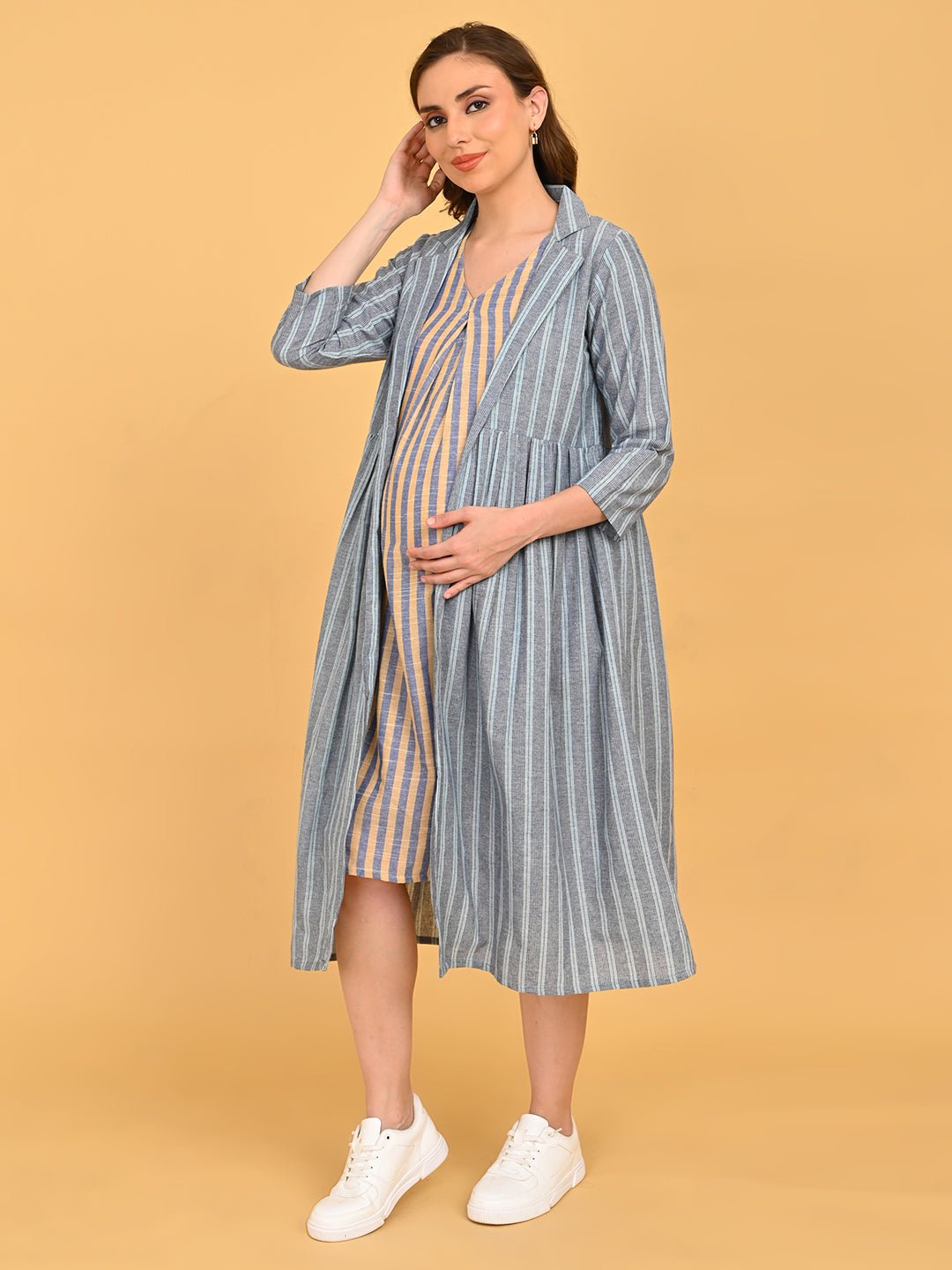  Modern Loom Maternity and Nursing Shacket Dress Multi