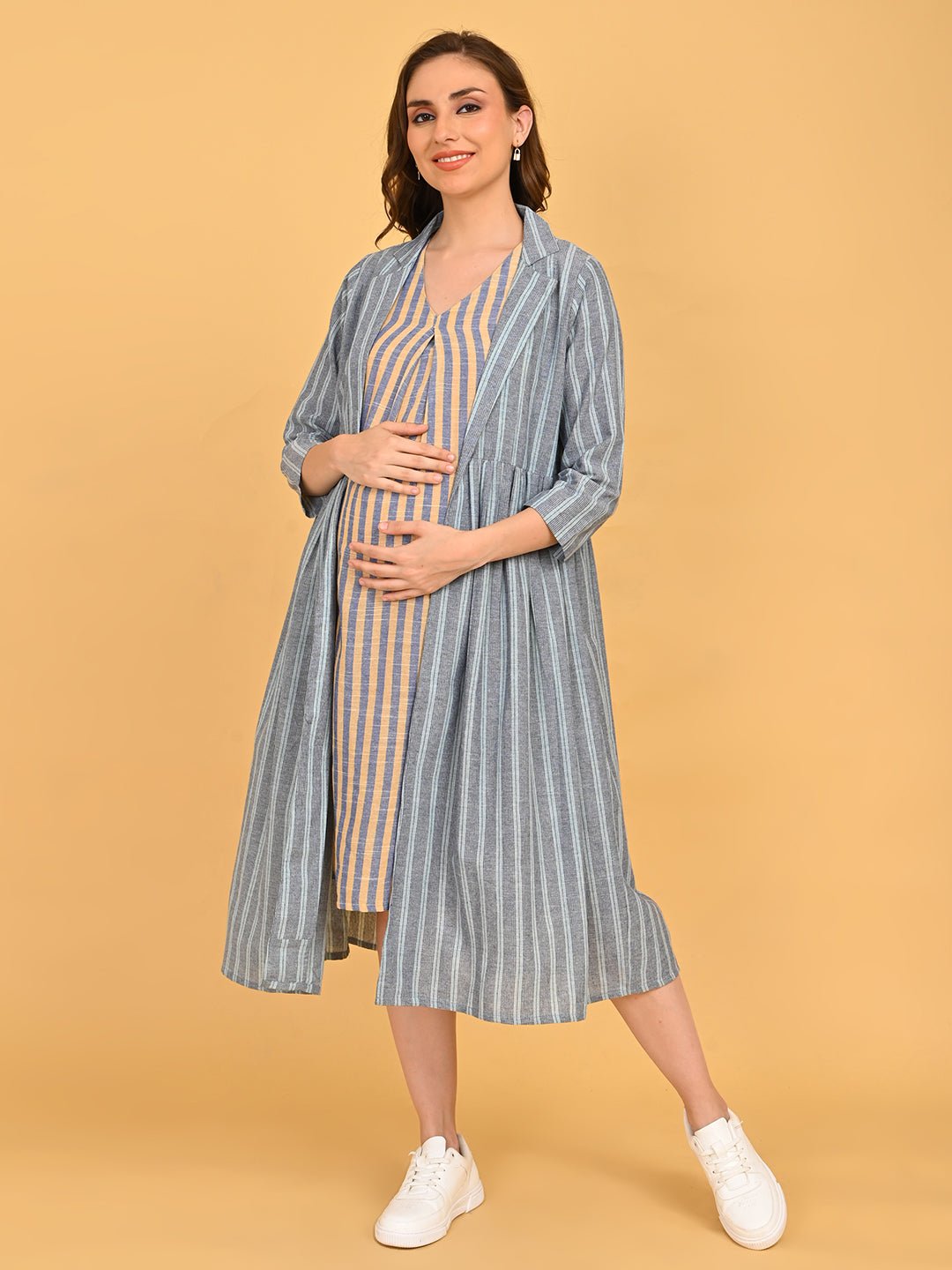  Modern Loom Maternity and Nursing Shacket Dress Multi