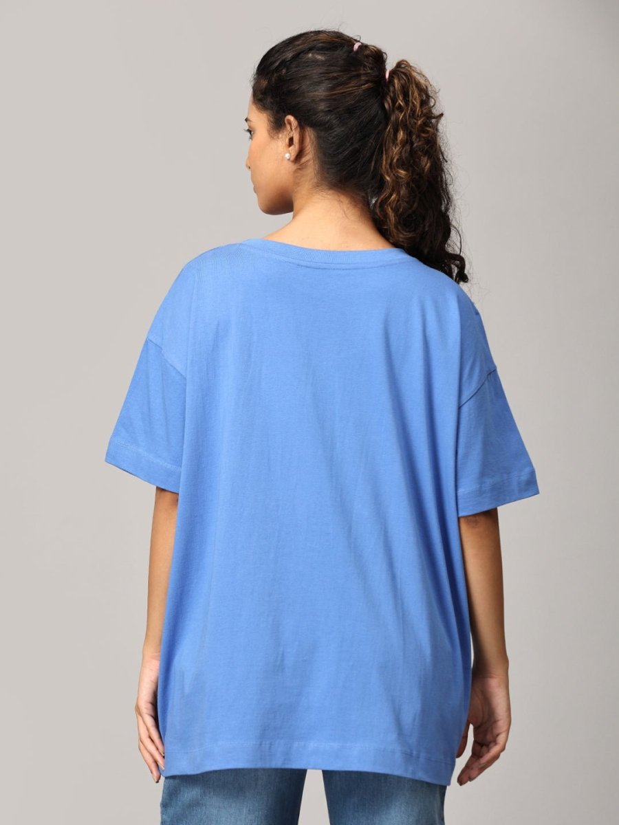  My World Oversized Maternity and Nursing T shirt Blue