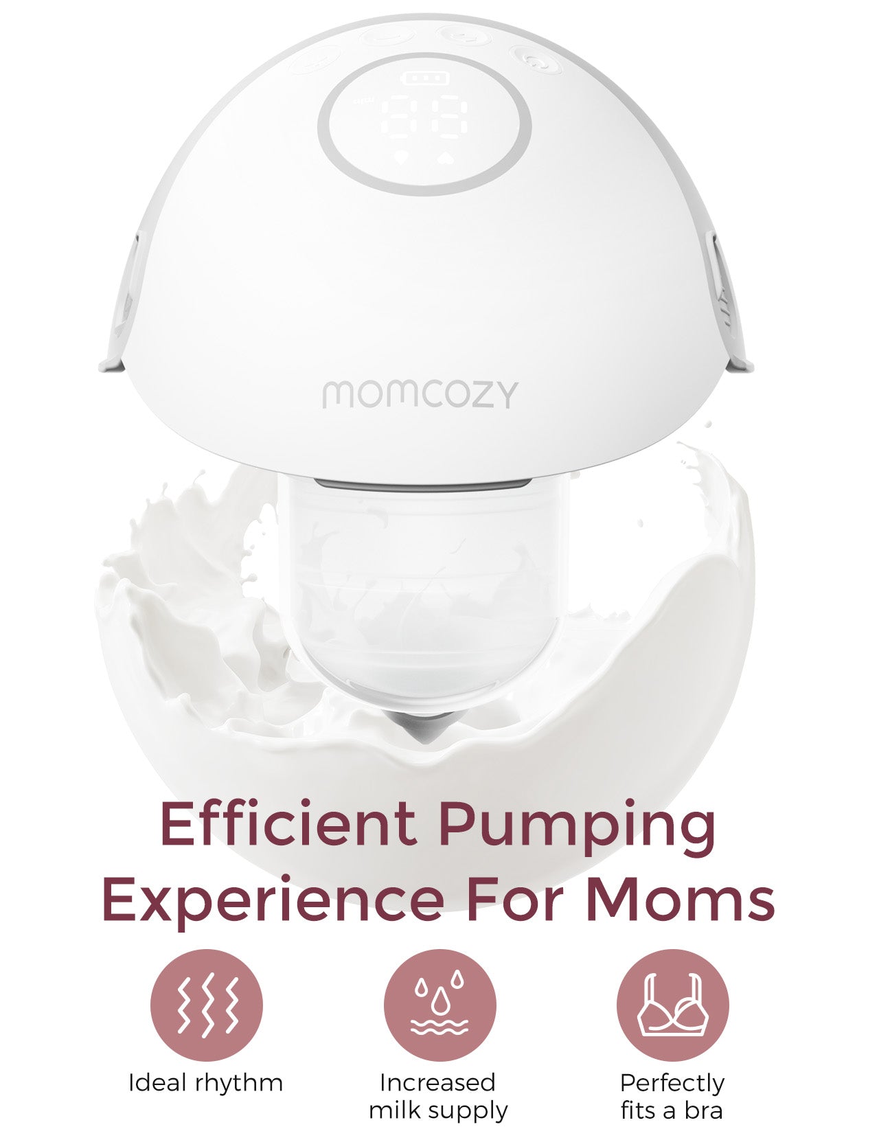 Momcozy M6 Double Wearable Electric Breast Pump Grey 1.07lb