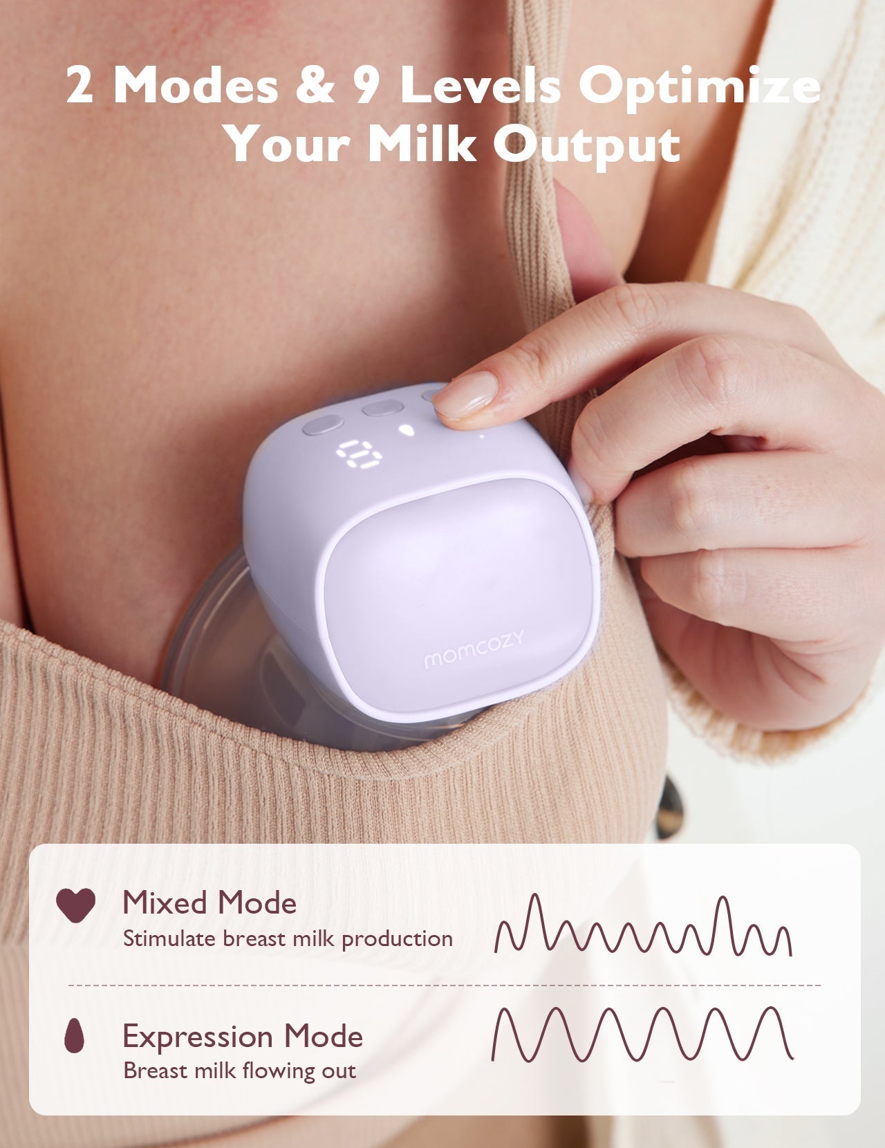Momcozy S9 Pro Double Hands-Free Breast Pump Pink 0.55lb