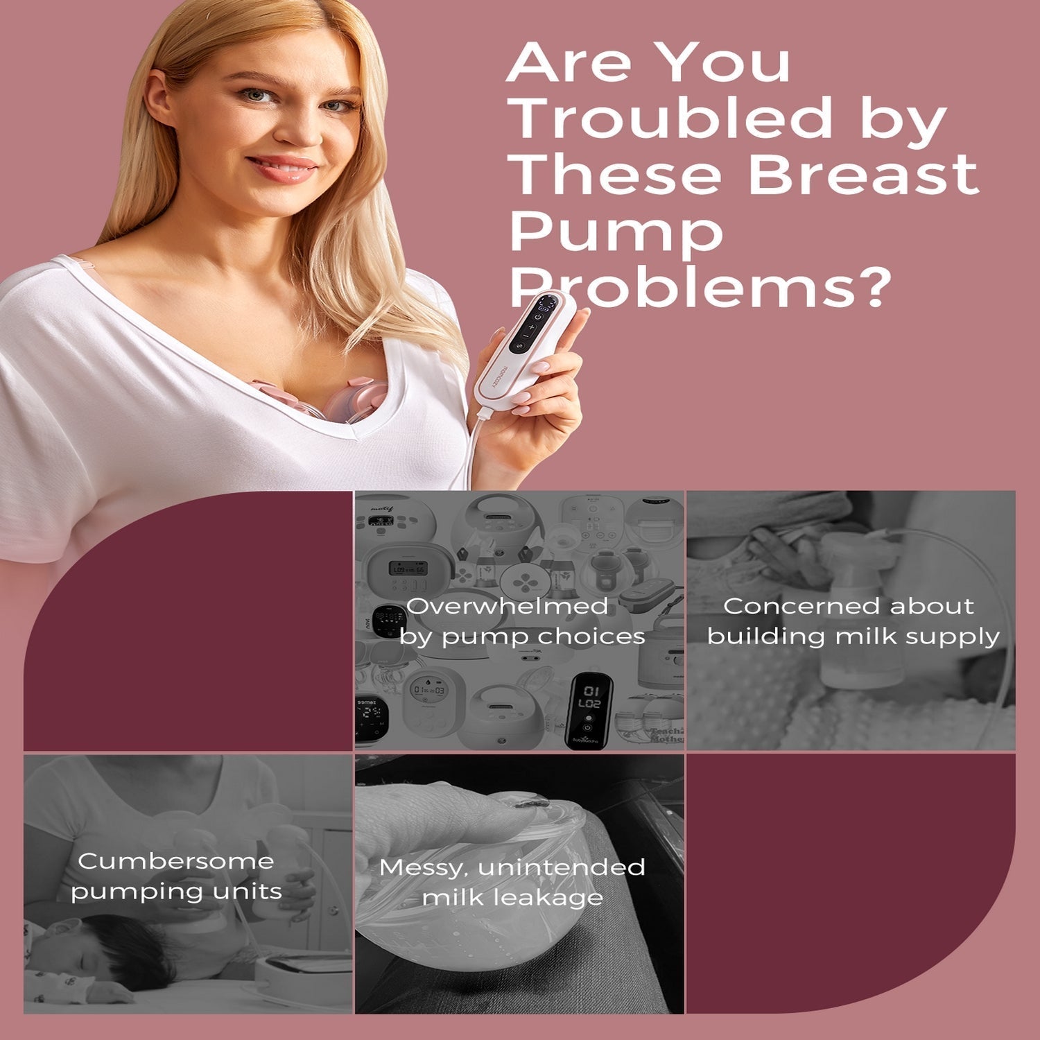 Momcozy V2 Pro BP254-NR10BA Single Electric Breast Pump Red