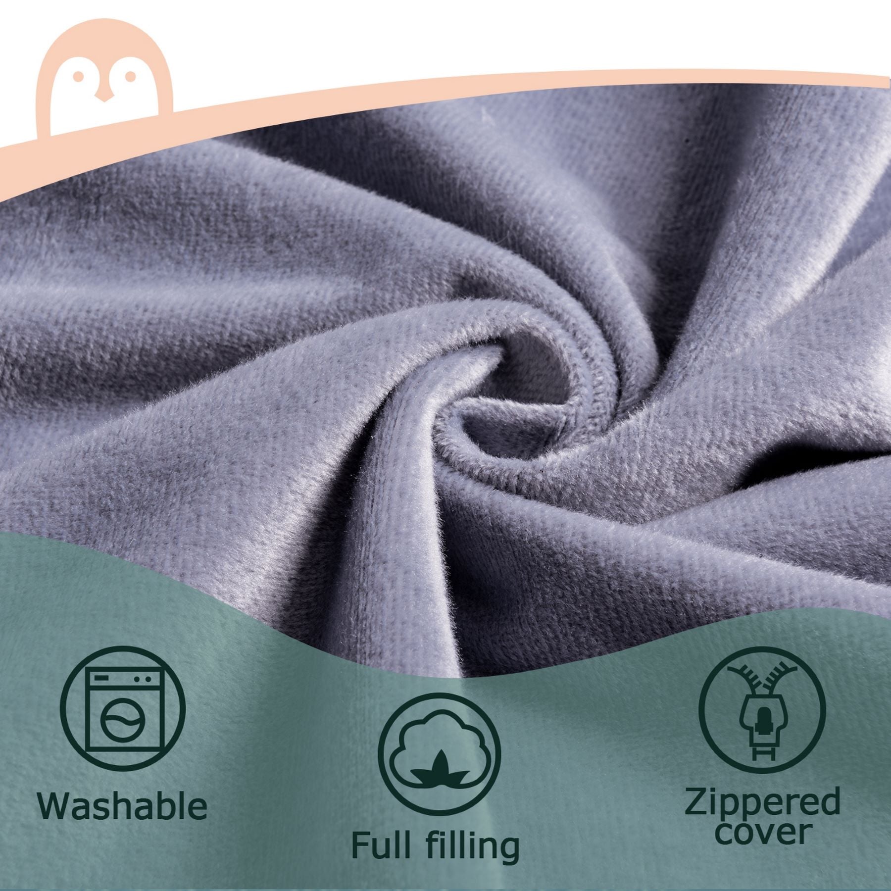 Momcozy G Shaped Pro Detachable Full Body Maternity Pillow Grey