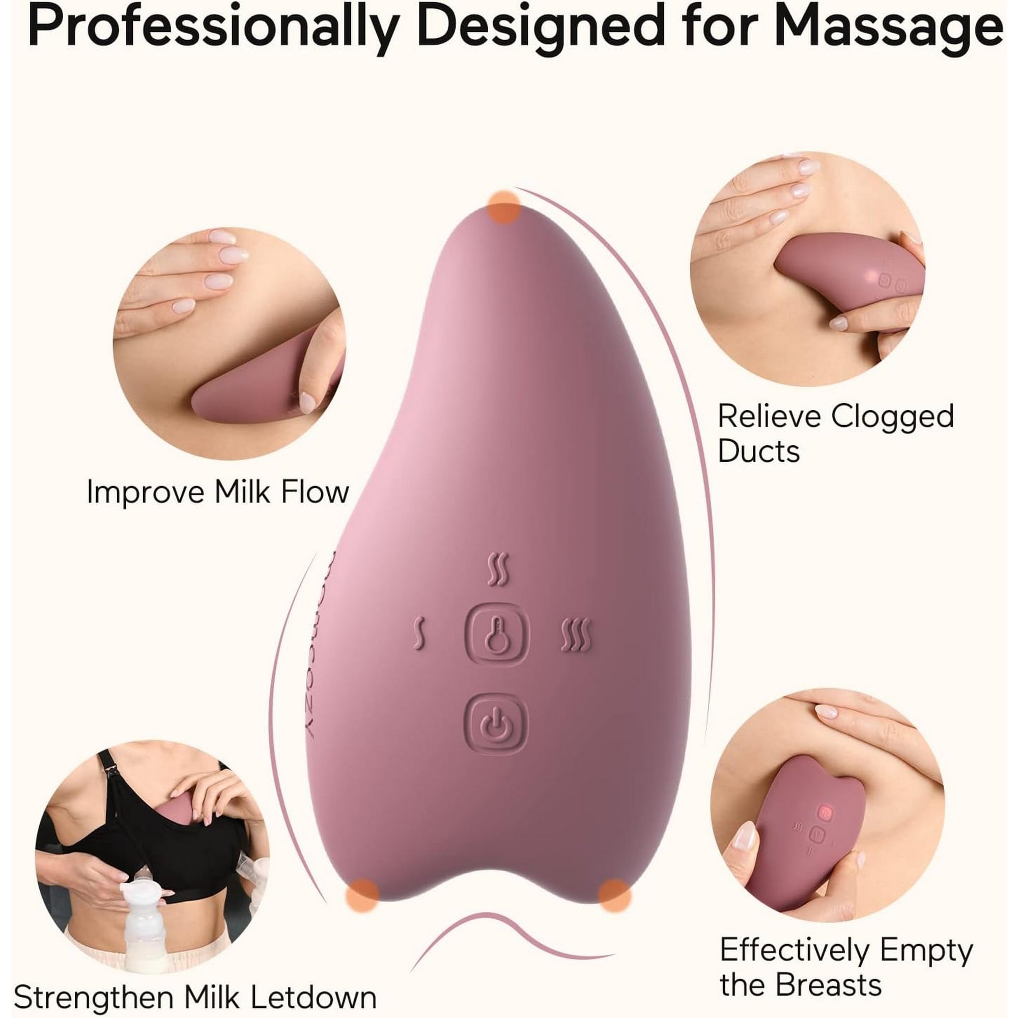 Momcozy Warming Lactation Breastfeeding Massager Maroon 0.44lb