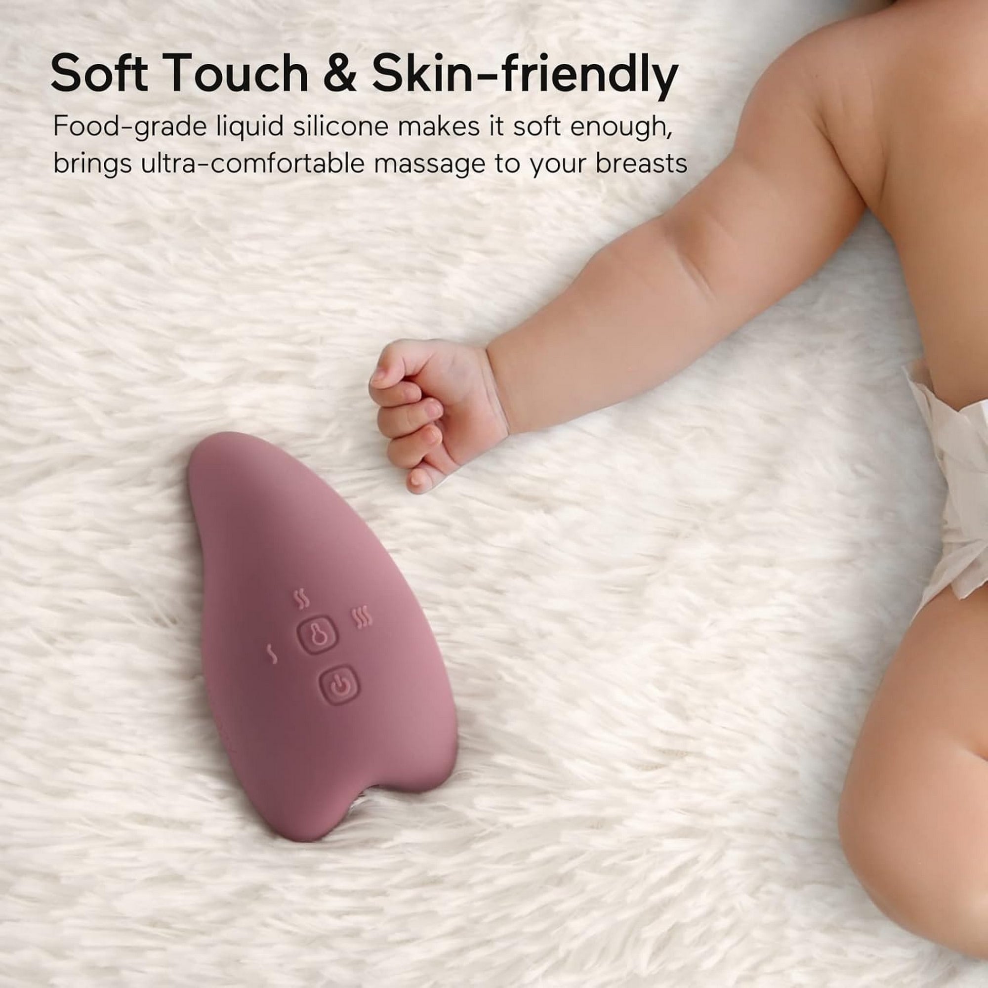 Momcozy Warming Lactation Breastfeeding Massager Maroon 0.44lb