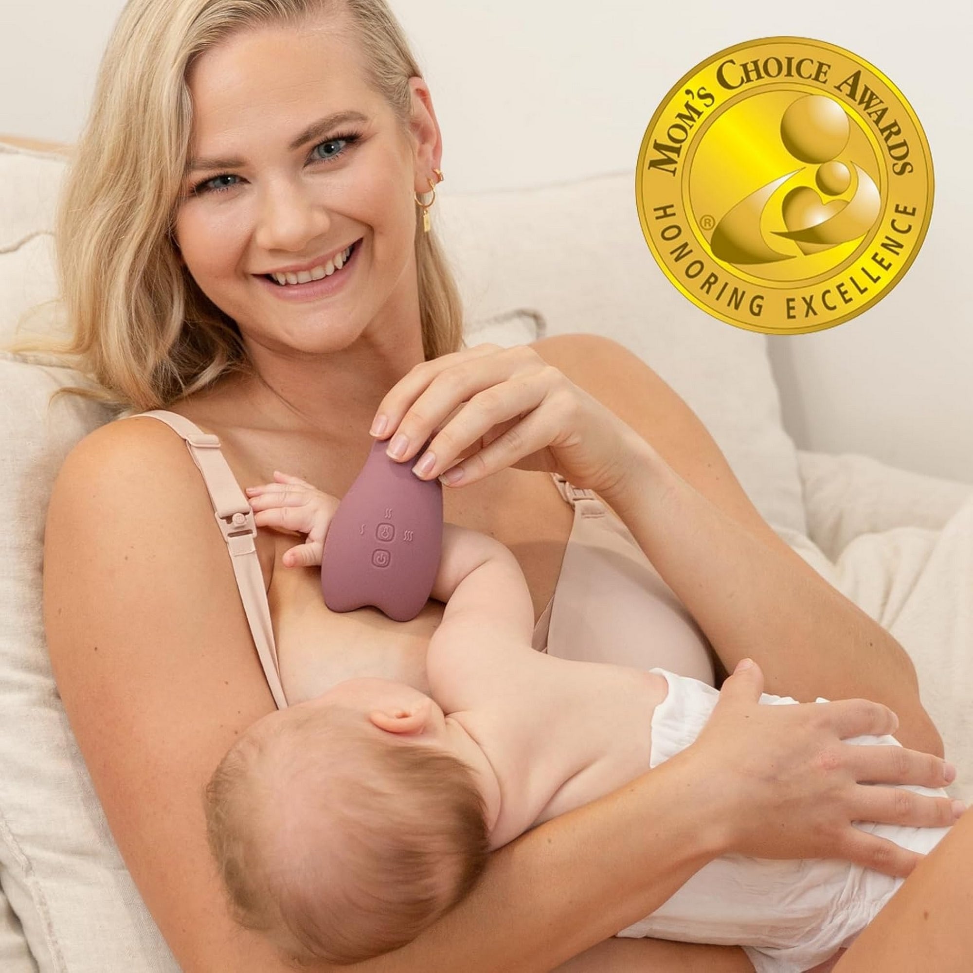 Momcozy Warming Lactation Breastfeeding Massager Maroon 0.44lb