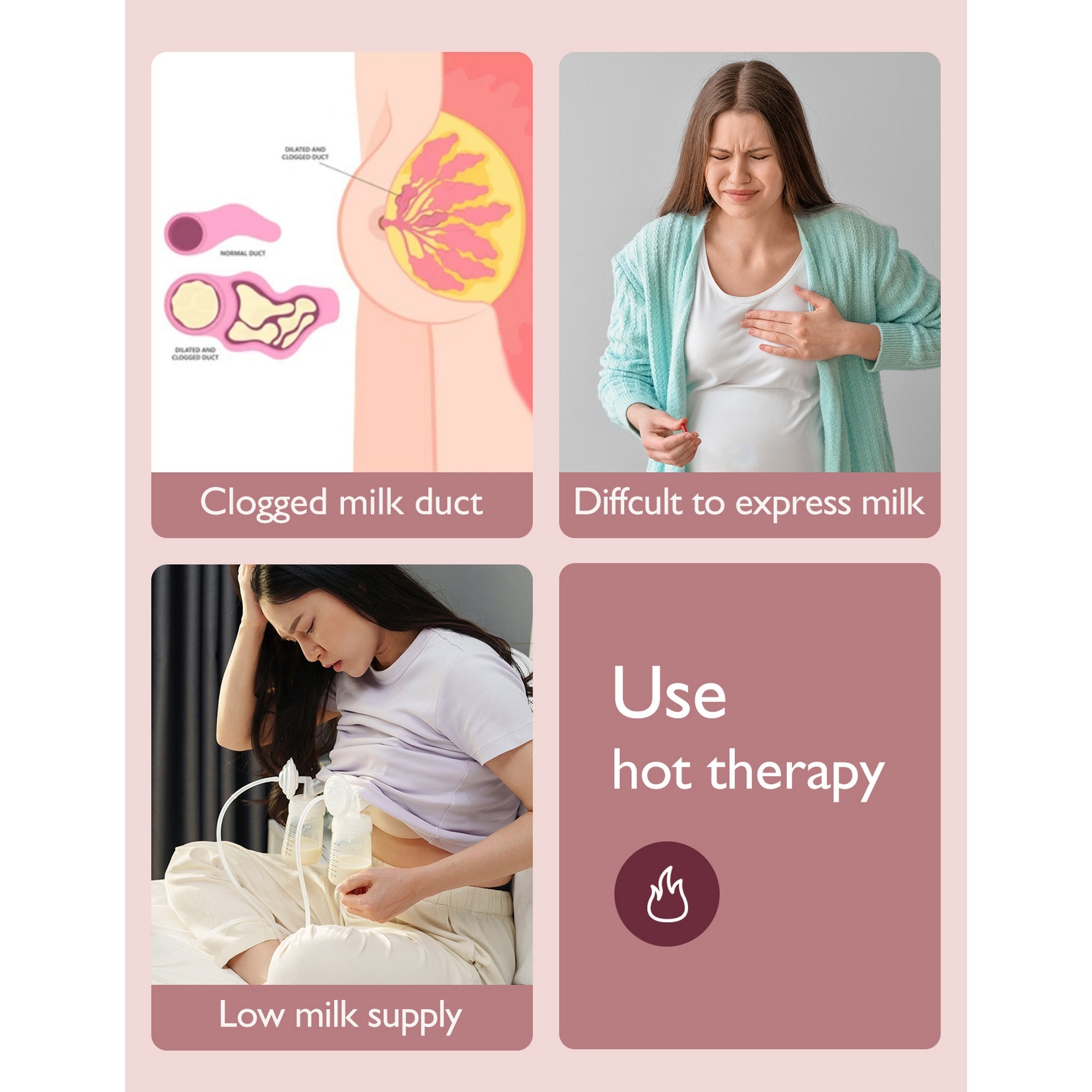 Momcozy Large Reusable Breast Therapy Hot & Cold Breast Pad Pink 0.84lb