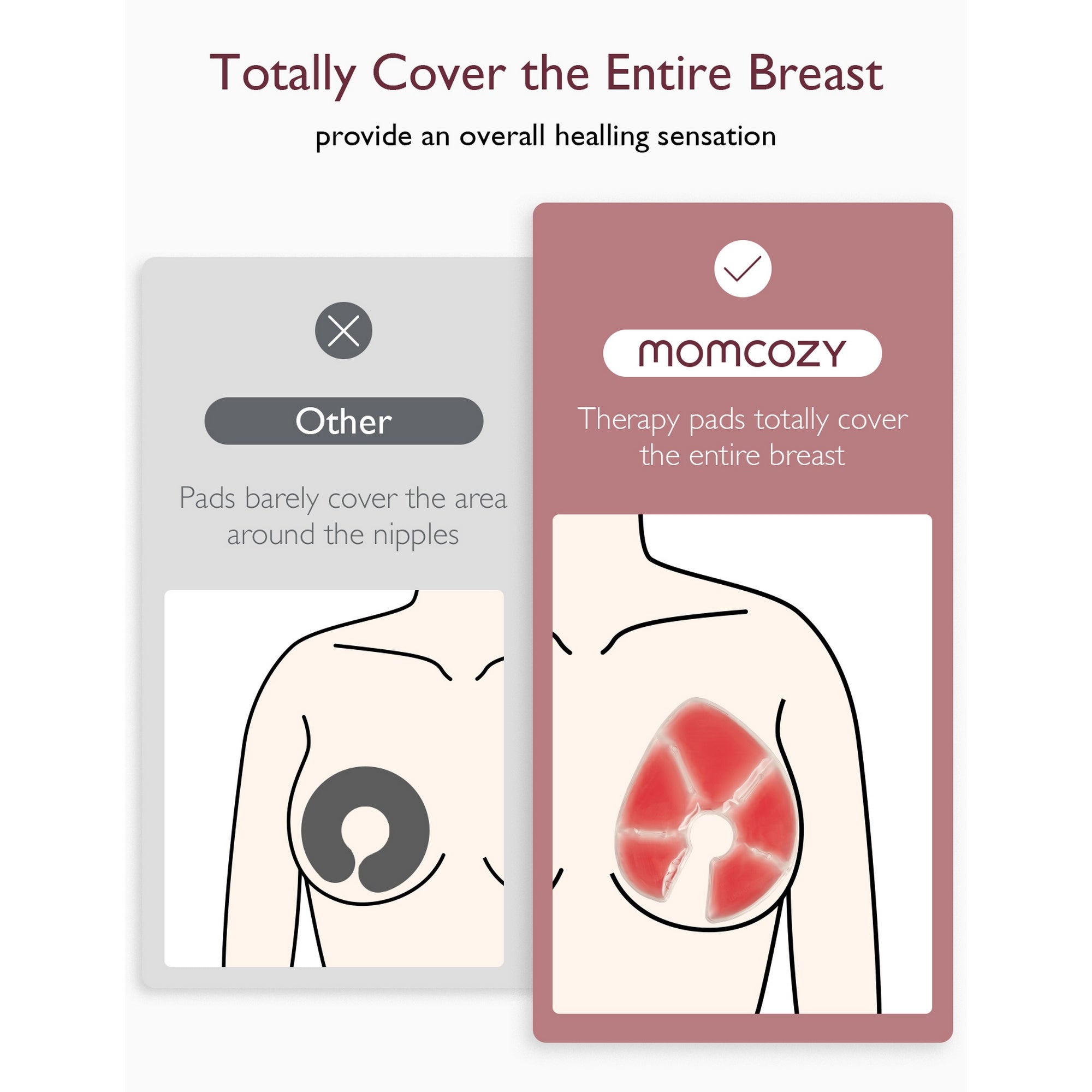Momcozy Large Reusable Breast Therapy Hot & Cold Breast Pad Pink 0.84lb