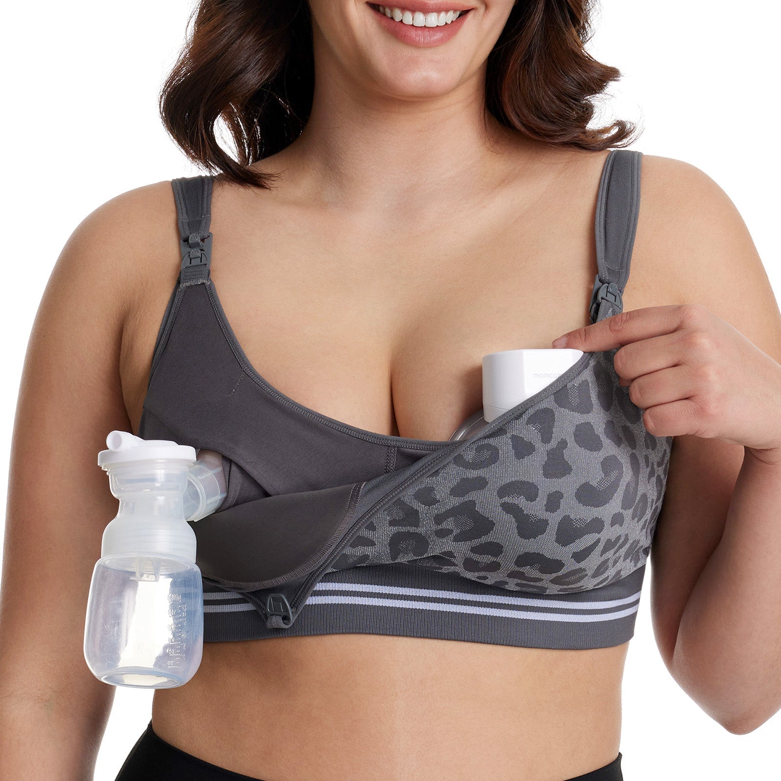 Momcozy 4-in-1 Hands-Free Pumping Bra Leopard 0.35lb