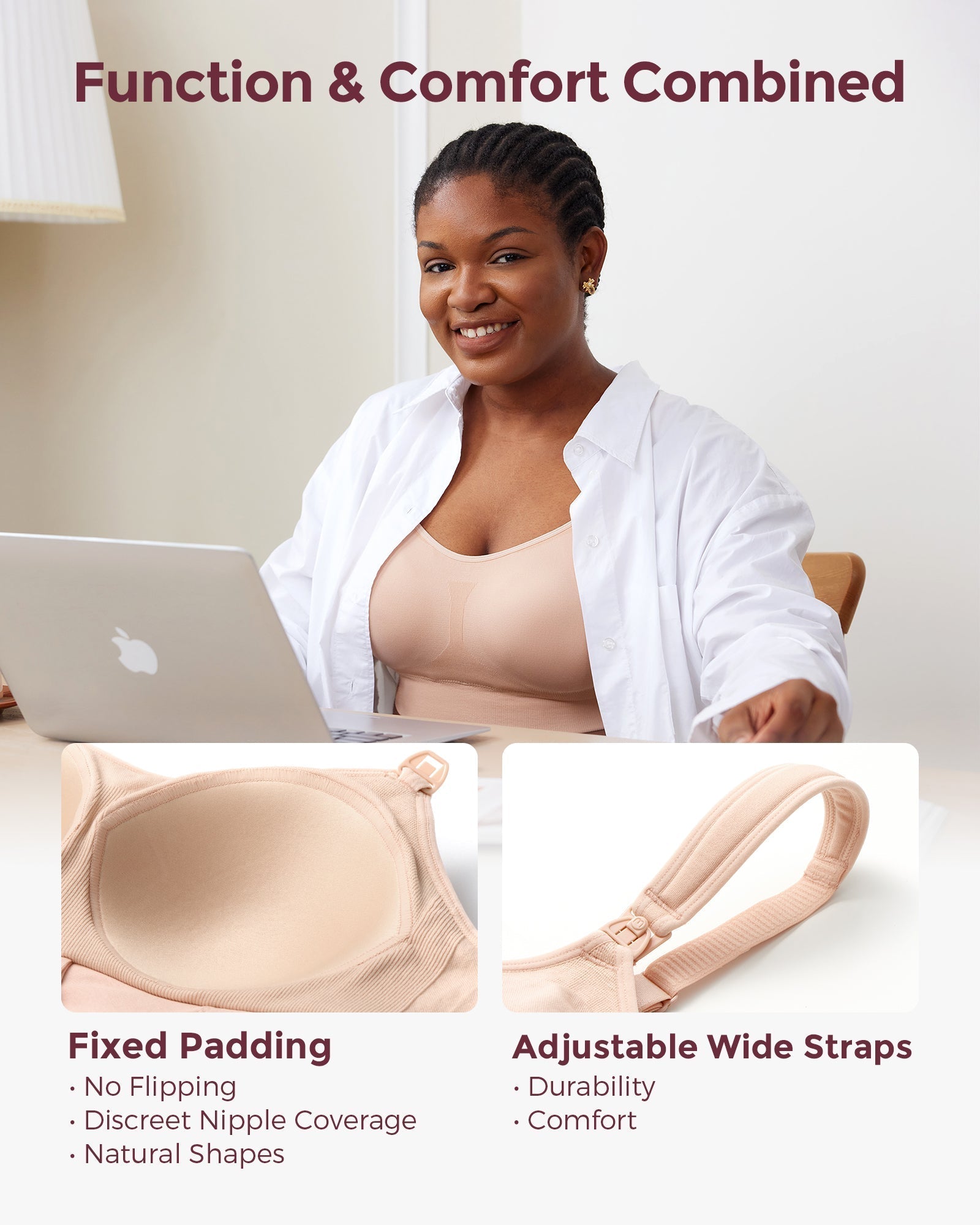 Momcozy Maternity Accessory 4-in-1 Hands-Free Pumping Bra Skin