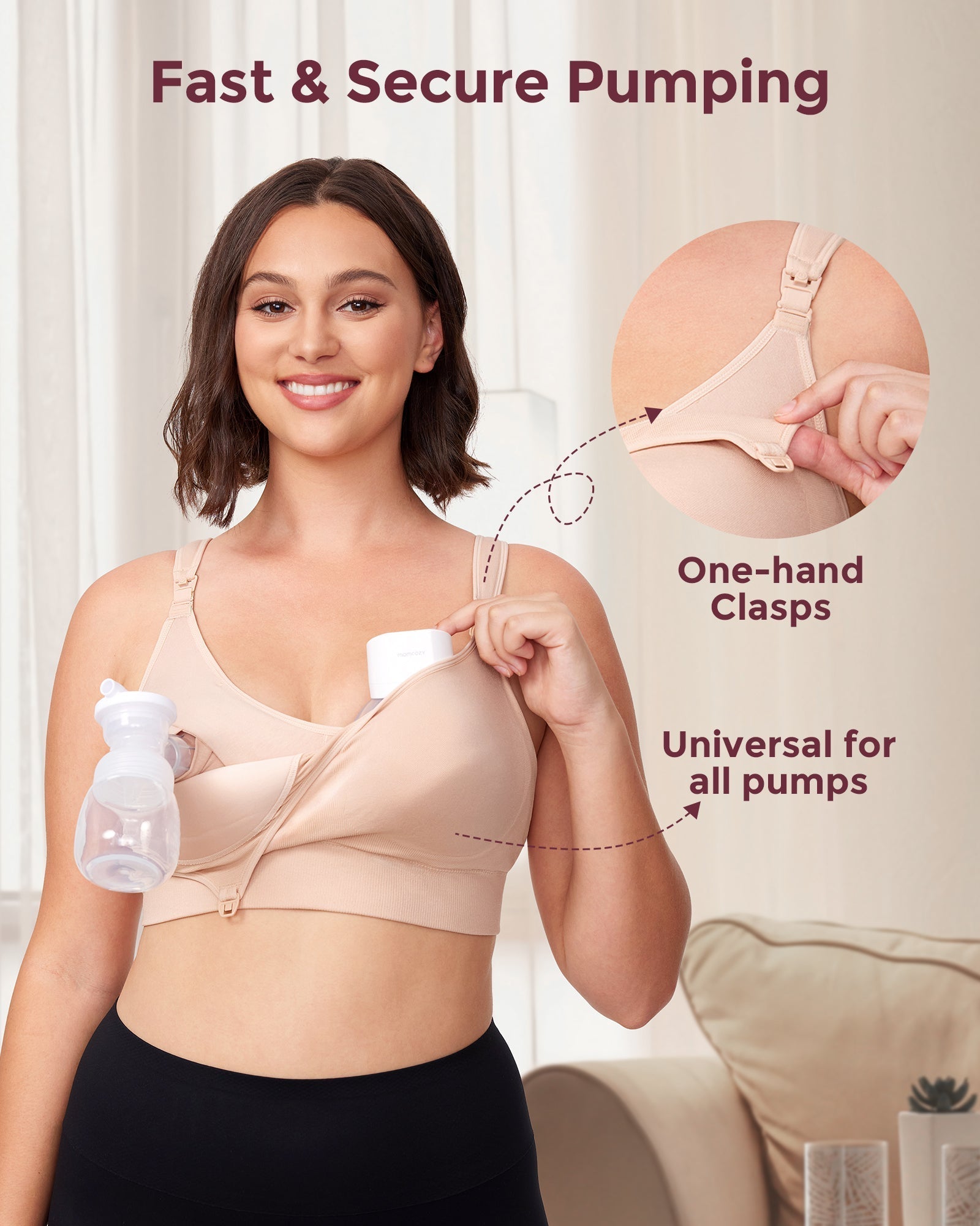 Momcozy Maternity Accessory 4-in-1 Hands-Free Pumping Bra Skin